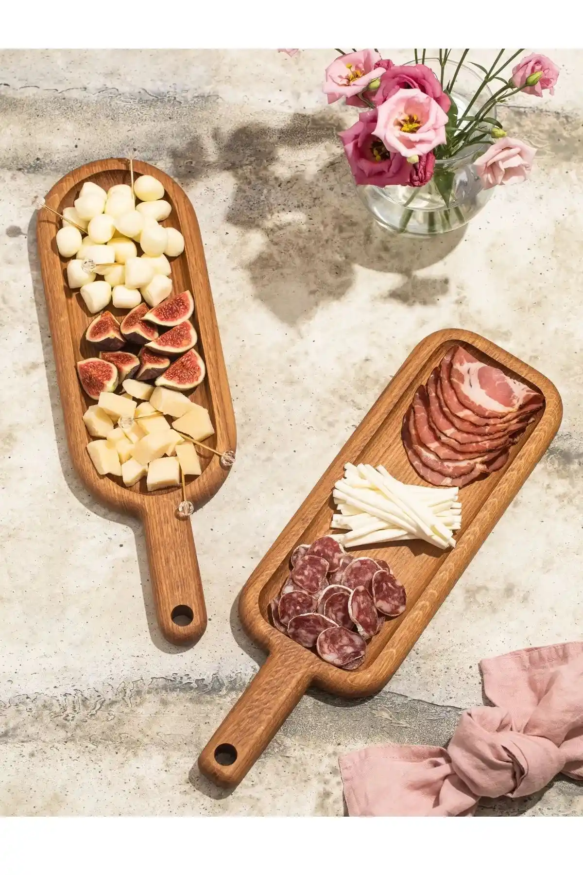 SAMMWOOD Ahşap 2'li Sunum Tahtası Seti Estetik ve Fonksiyonel Kullanım İçin