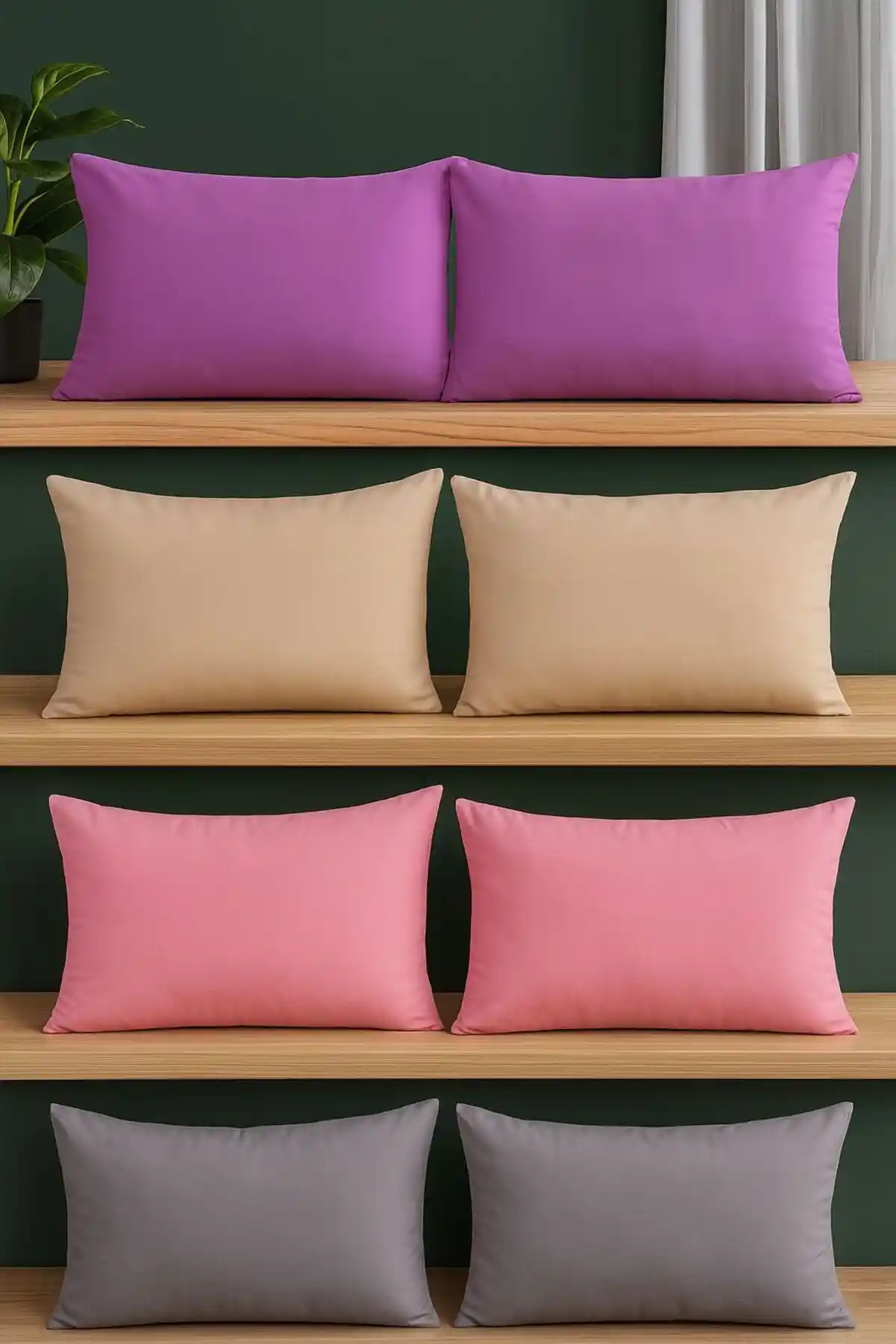 Sheri Home 8'li %100 Pamuk Yastık Kılıfı Seti Doğal ve Şık Tasarım