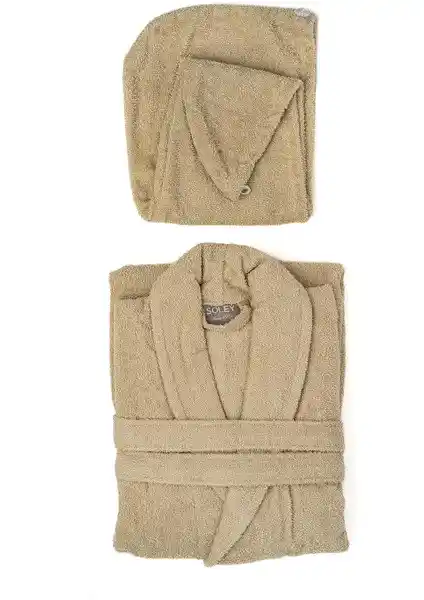 Soley Mayda Koleksiyonundan %100 Pamuklu Yüksek Kalite Bornoz ve Saç Bonesi Seti