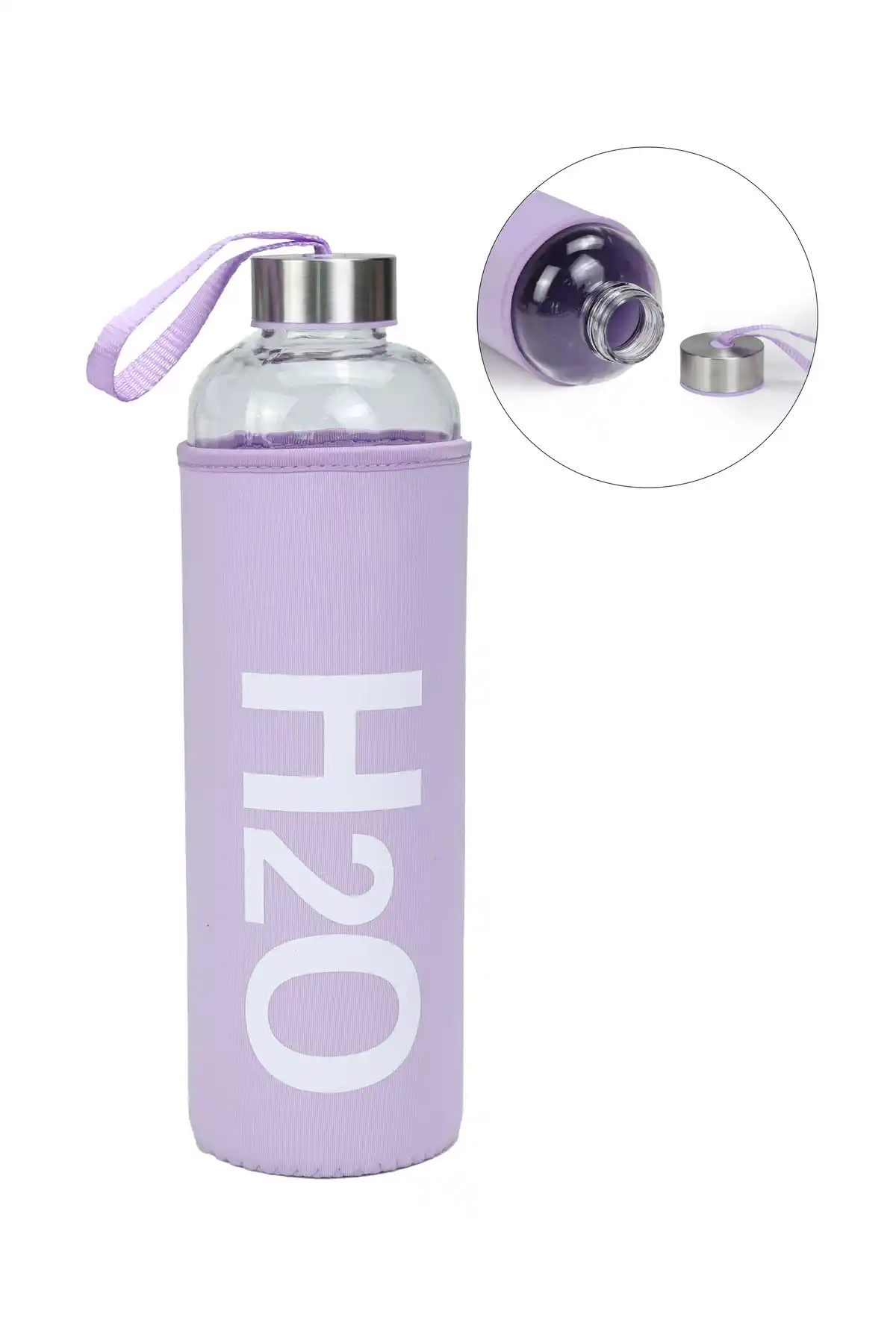 Trendmiya Bez Kılıflı 1000 ml Cam Matara Türkiye Üretimi Estetik ve Pratik Kullanım