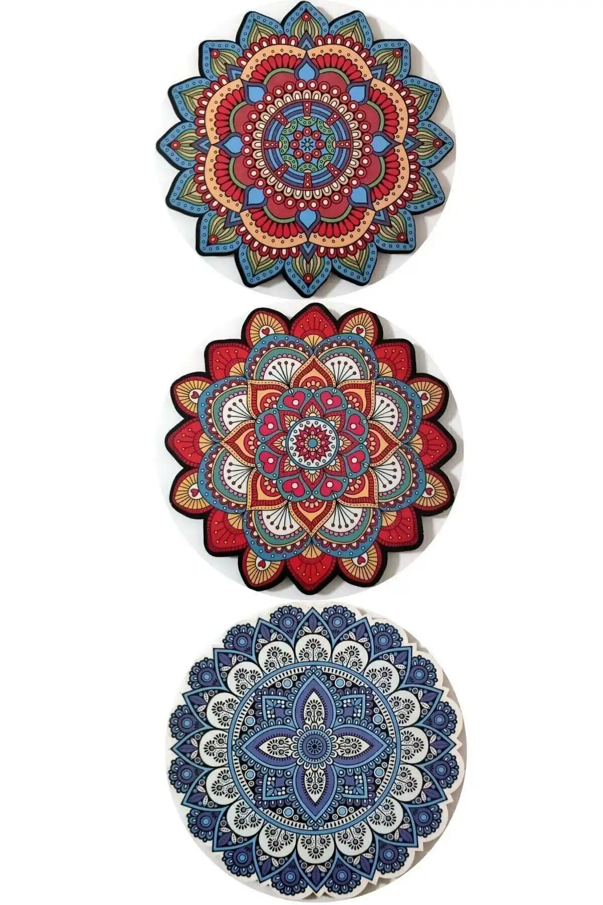 Underground Trade 3'lü Ahşap Otantik Desenli Nihale Seti Dekoratif ve Dayanıklı Tasarım