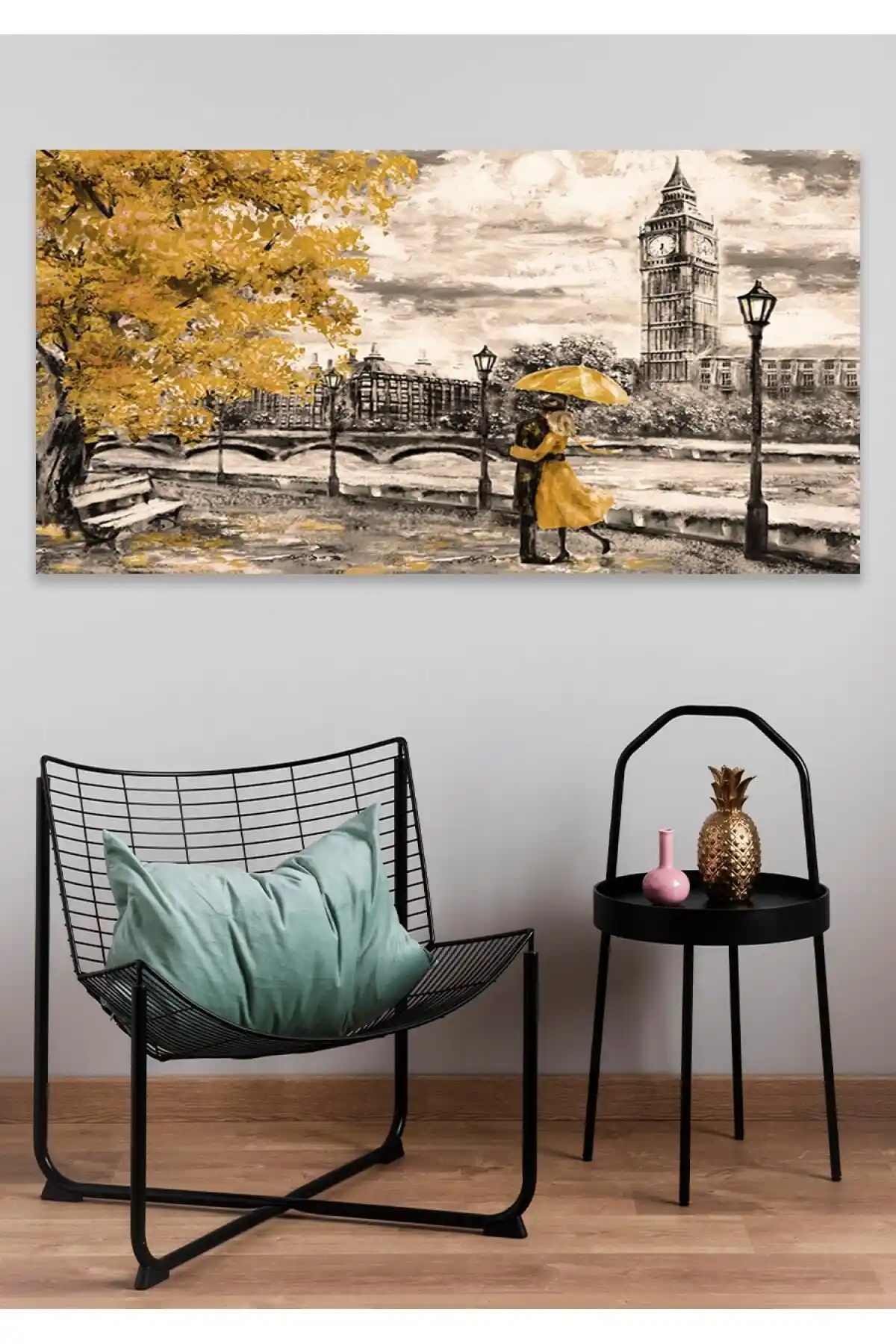 60x120 Santimetre Romantik Sonbahar Temalı Kanvas Tablo Ev Dekorasyonunu Zenginleştirir