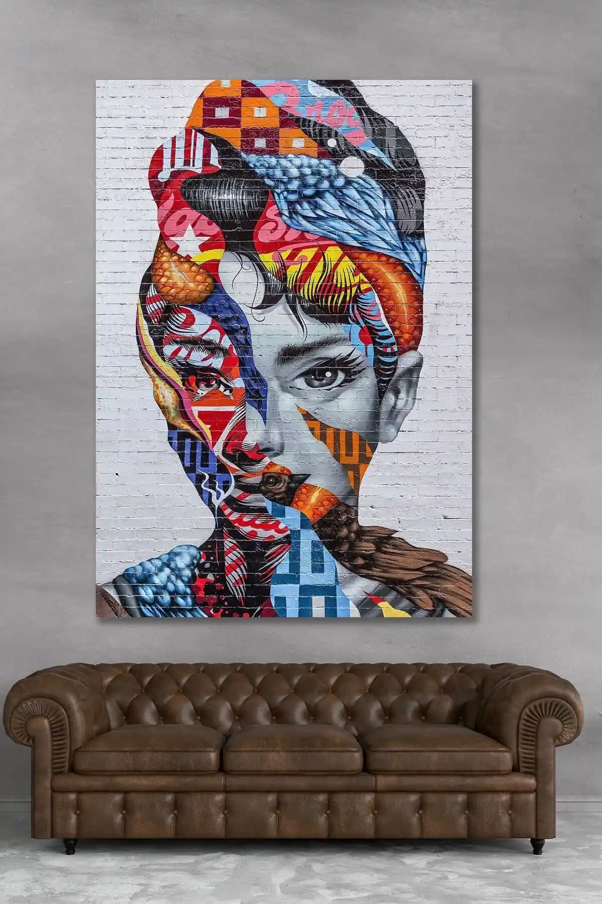 70x100 cm Renkli Kanvas Duvar Tablosu Modern ve Şık Dekorasyon Unsuru