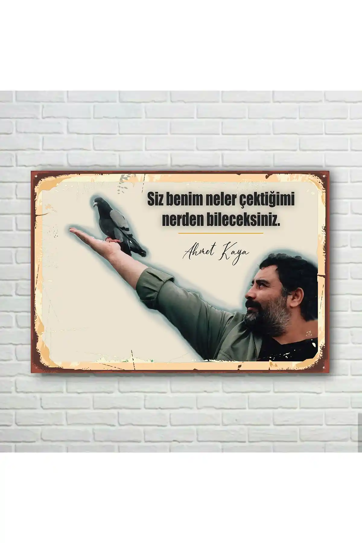 Ahmet Kaya Retro Ahşap Poster: Nostaljik ve Modern Dekorasyon İçin Uygun Seçenek