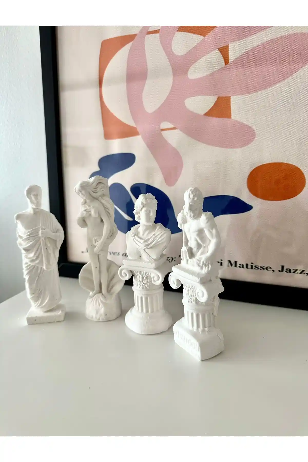 ALCSTORE Yunan Heykel 4'lü Set Modern ve Dayanıklı Dekoratif Sanat Eseri