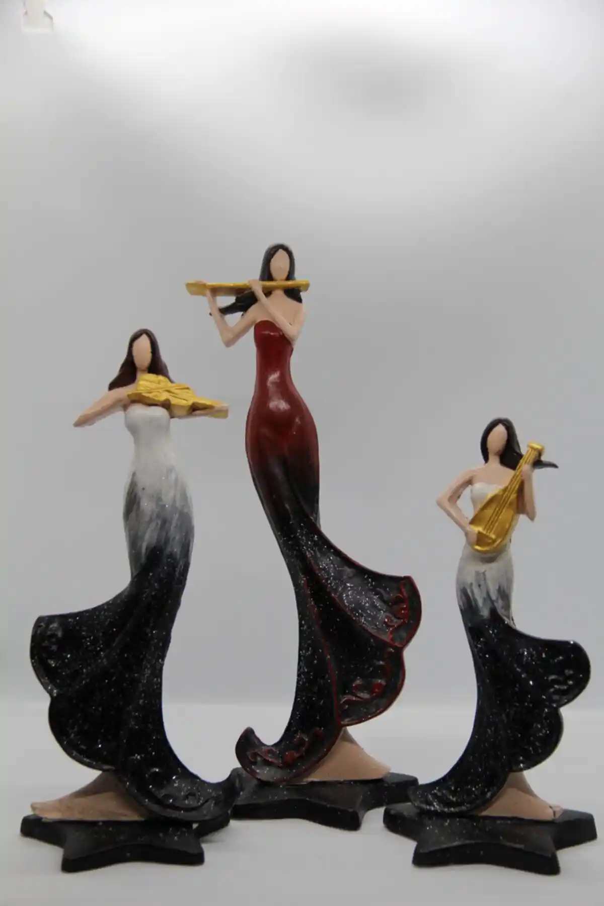 By Damla Collection Müzisyen Kızlar Üçlü Seti Modern ve Şık Dekoratif Parça