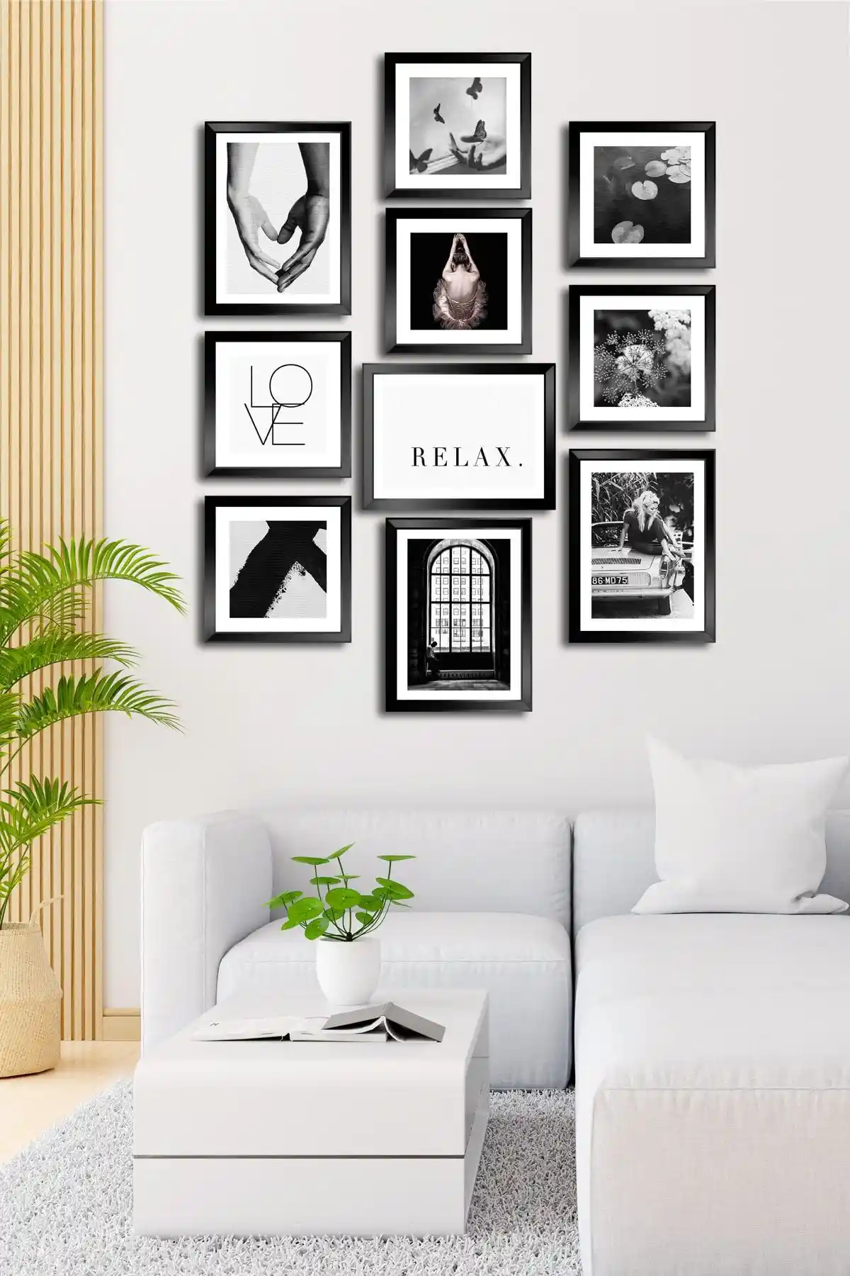 Cadran 10 Parçalı MDF Tablo Seti Modern ve Minimalist Duvar Dekorasyonu İçin