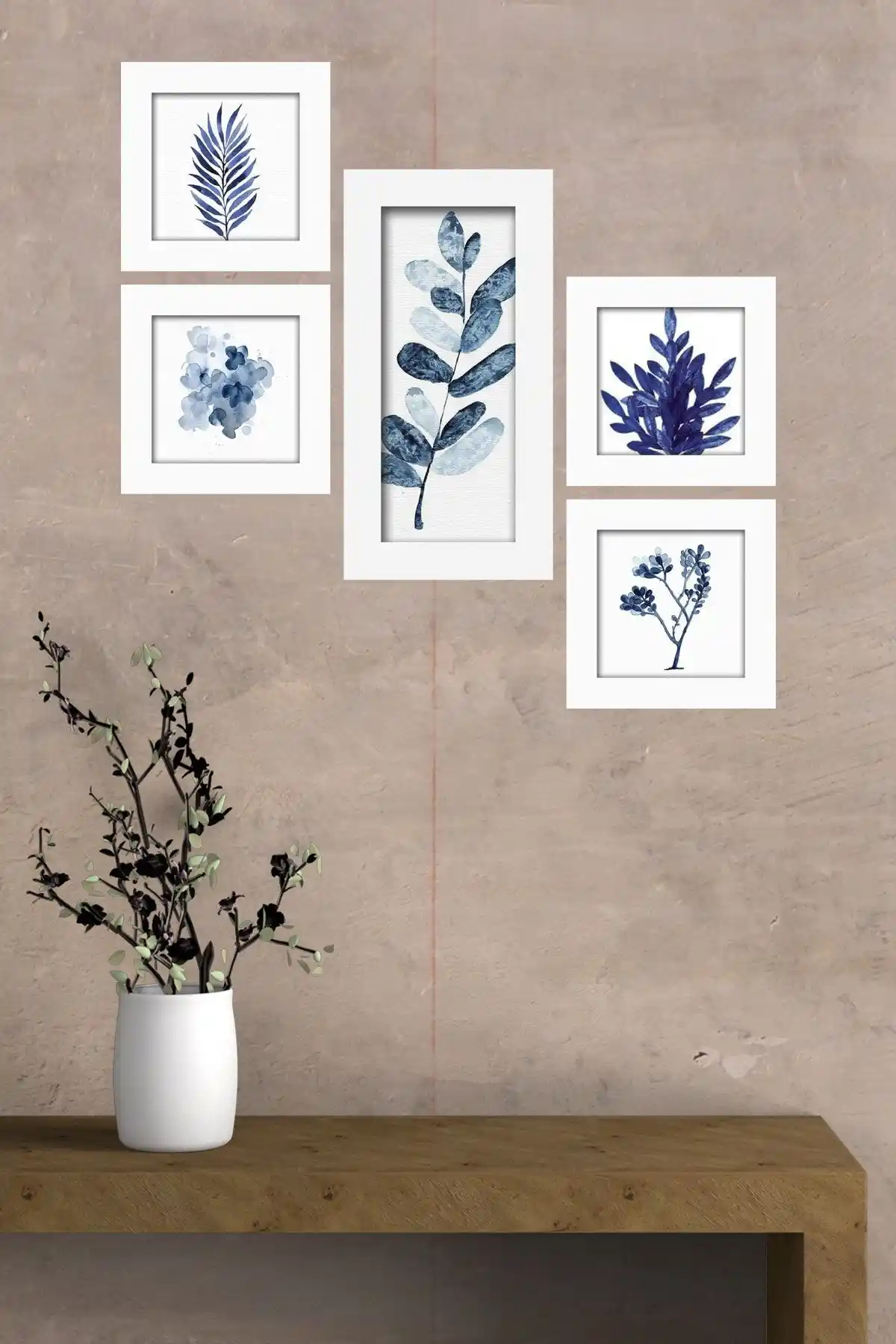 Cadran Collage Style 5 Parçalı MDF Tablo Atf294 Modern ve Şık Duvar Dekoru