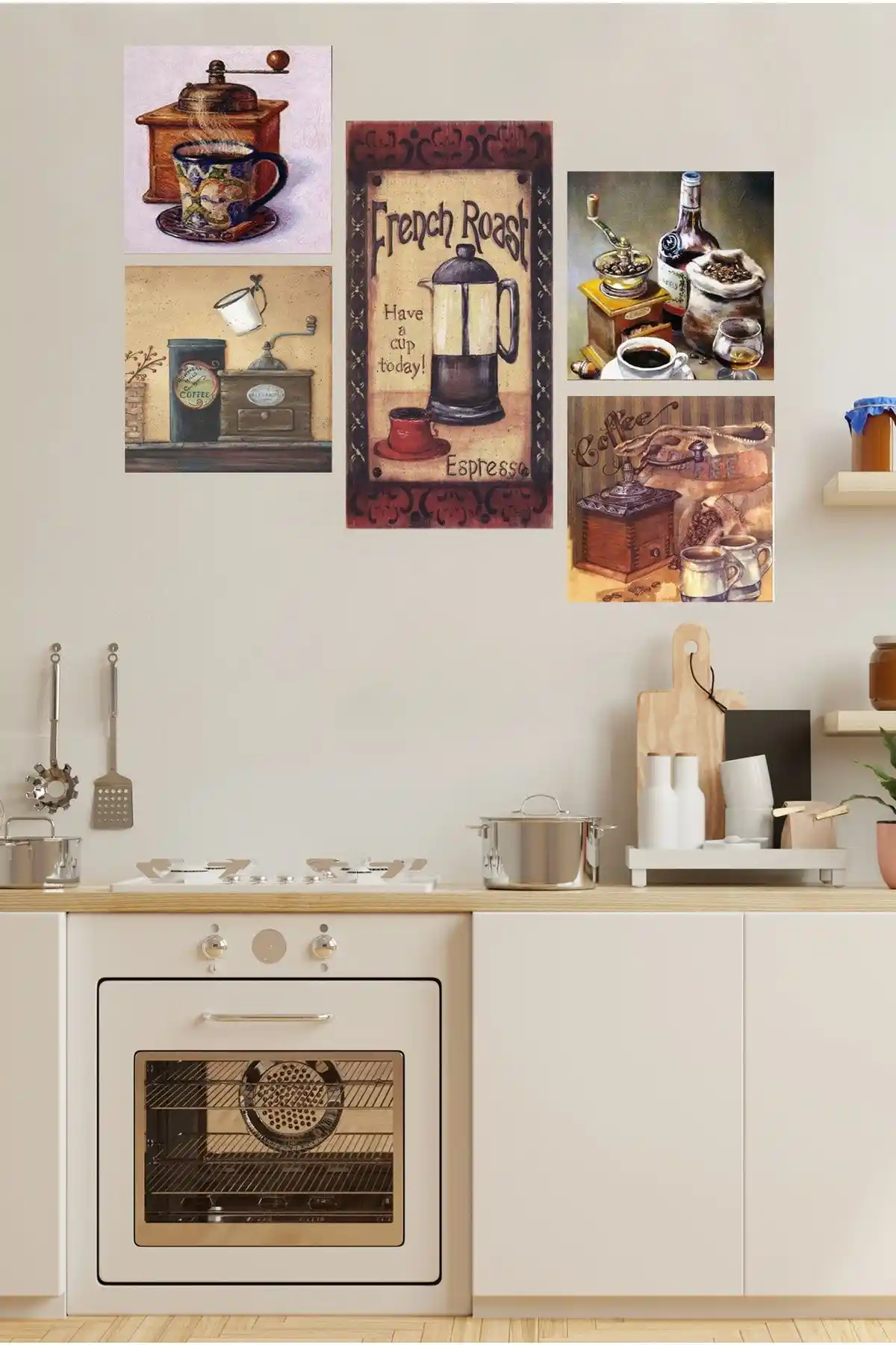 Cadran Collage Style 5 Parçalı MDF Tablo ATF59 Modern Duvar Dekorasyonu