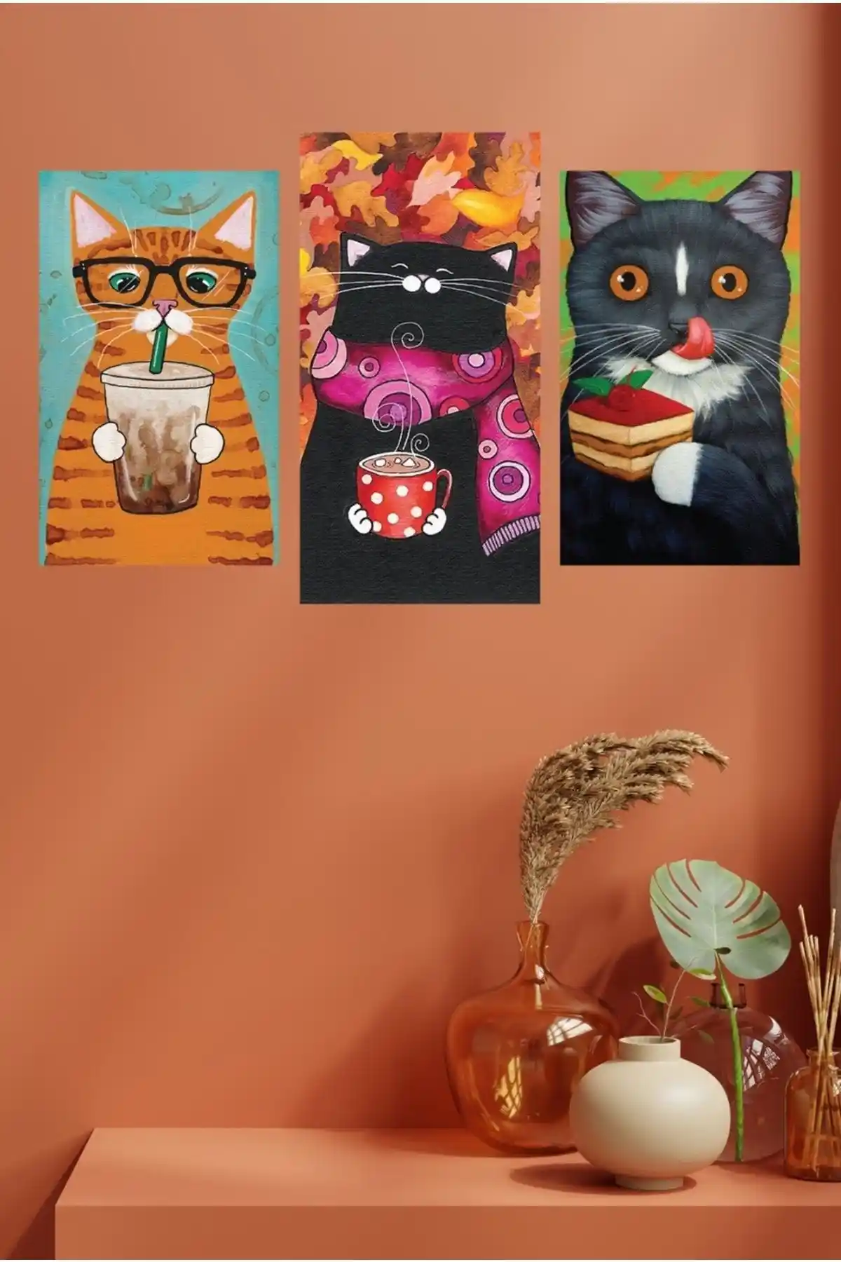 Cadran Modern Deco 3 Parçalı MDF Tablo Beyaz Renk ve Minimalist Tasarım