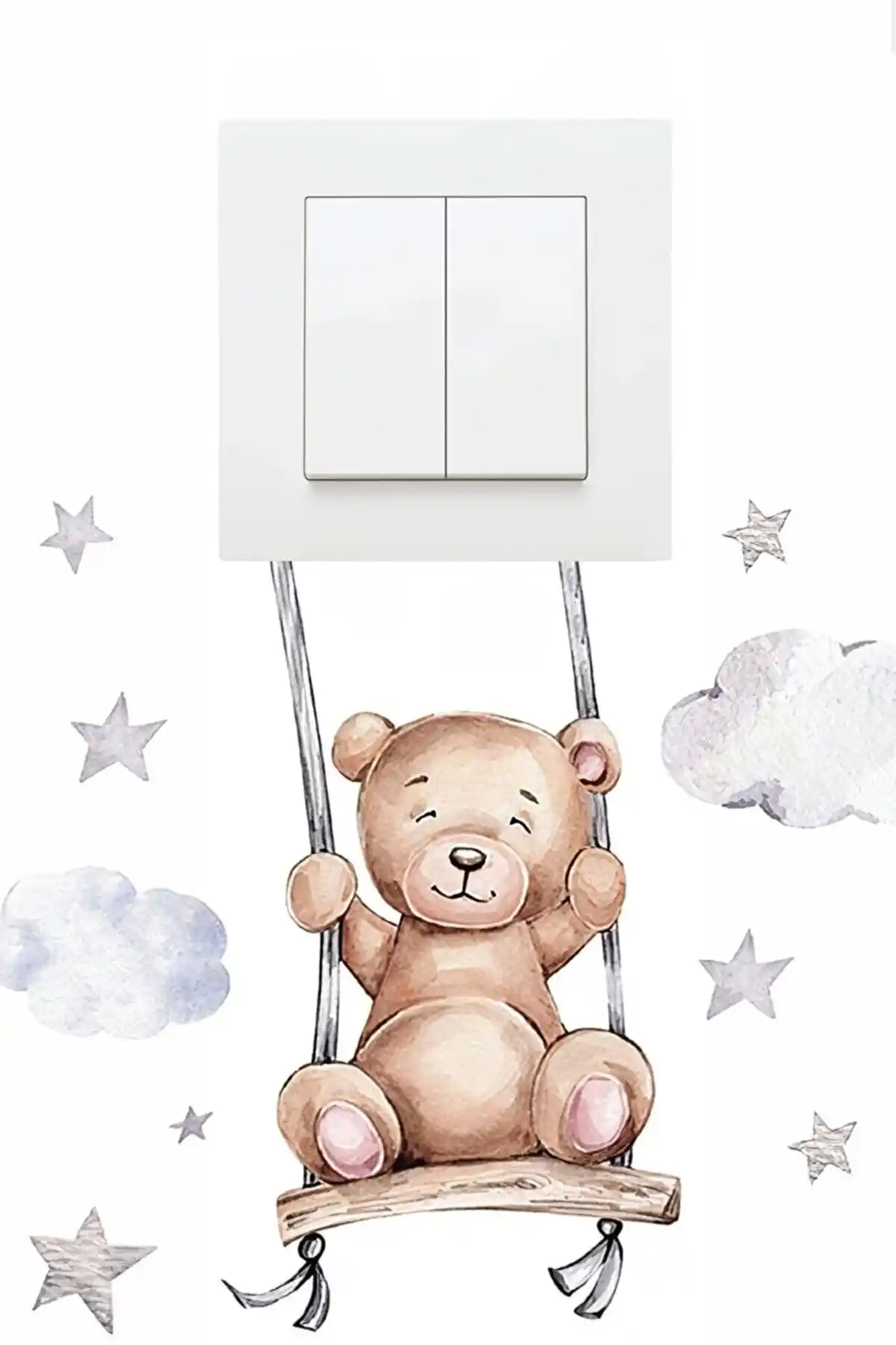 Çocuk Odası İçin Sevimli Panda Ayıcık Priz Sticker Dekorasyon Ürünü