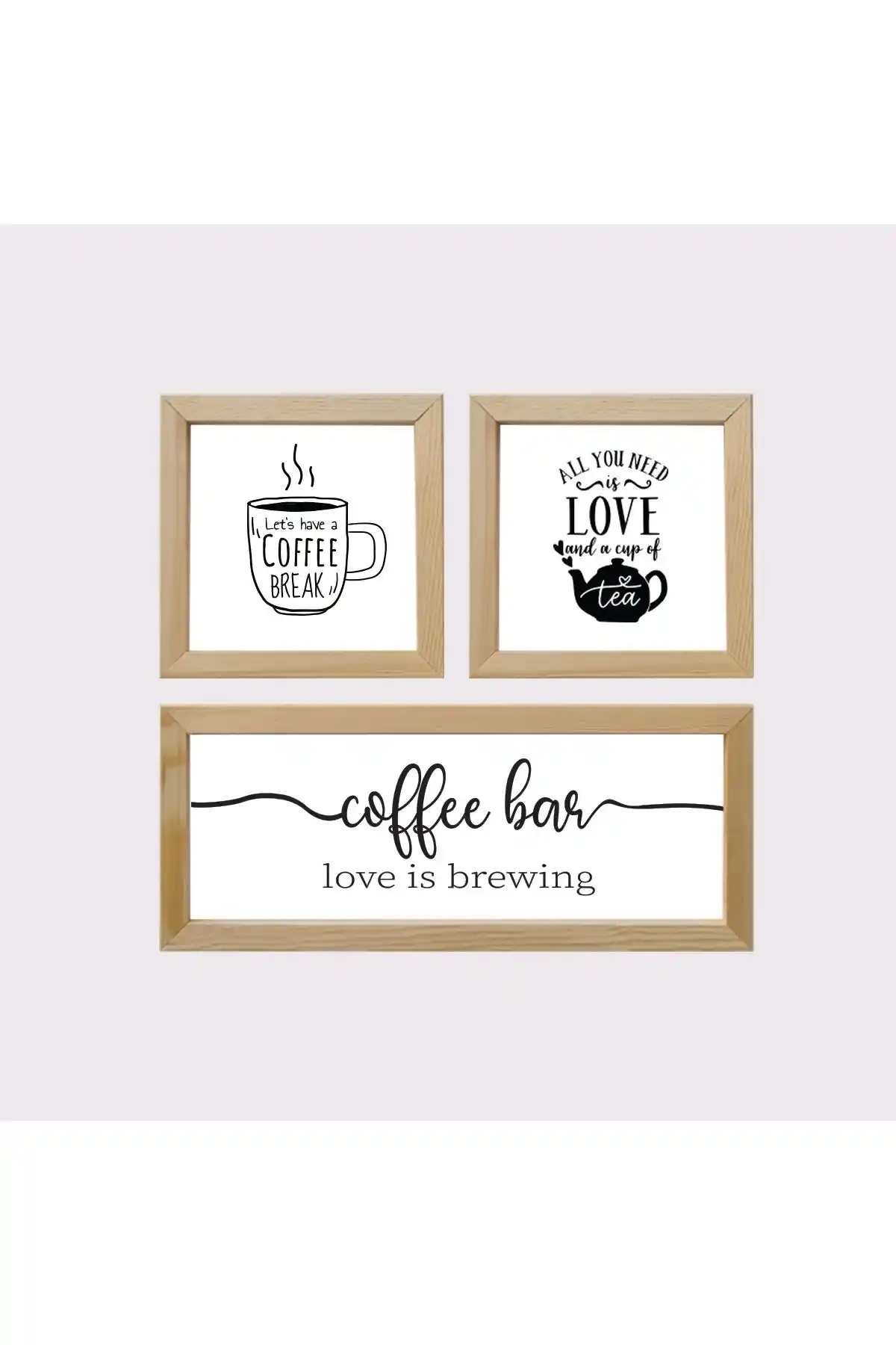 Dekorsiahome Mutfak Köşesi Çay Kahve Köşesi - Şık ve Fonksiyonel Ahşap Dekoratif Set