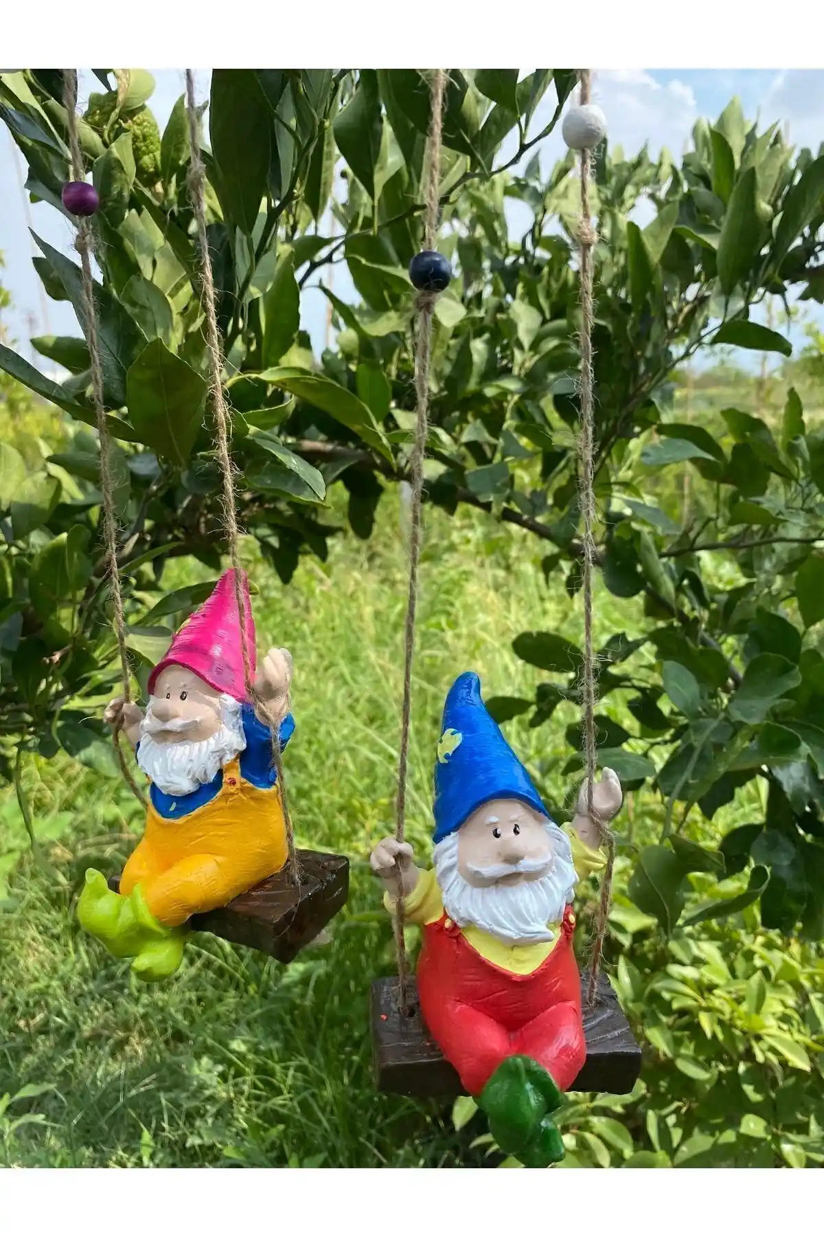 Dikenlitel 2’li Sallanan Cüce Bahçe ve Balkon Süsü Dekoratif Parça