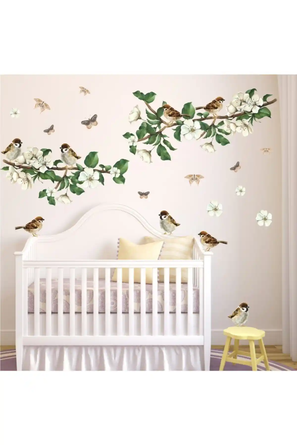 Doğa Temalı Ağaç Dalları ve Kuşlar Duvar Sticker Seti İç Mekan Dekorasyonu