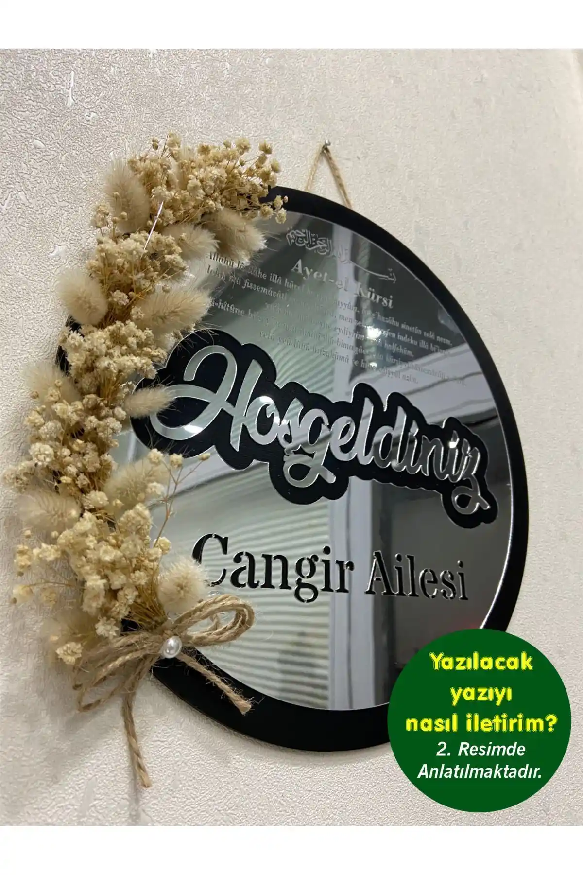 Es Lazerkesim Kapı Süsü: Kişiye Özel Modern Ahşap Dekorasyon Parçası