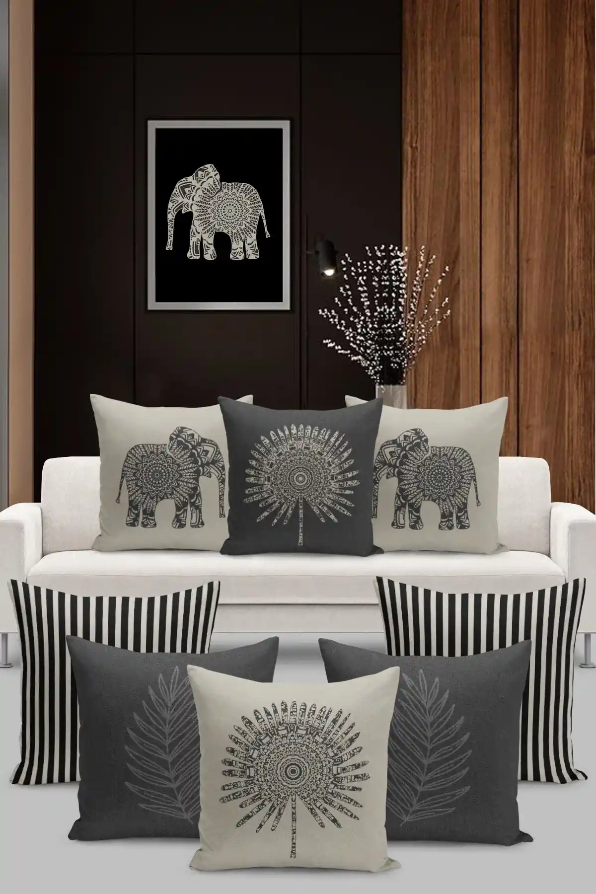 Filamente 8 Li Kırlent Kılıf Seti: Modern ve Dayanıklı Dekoratif Çift Taraflı Tasarım