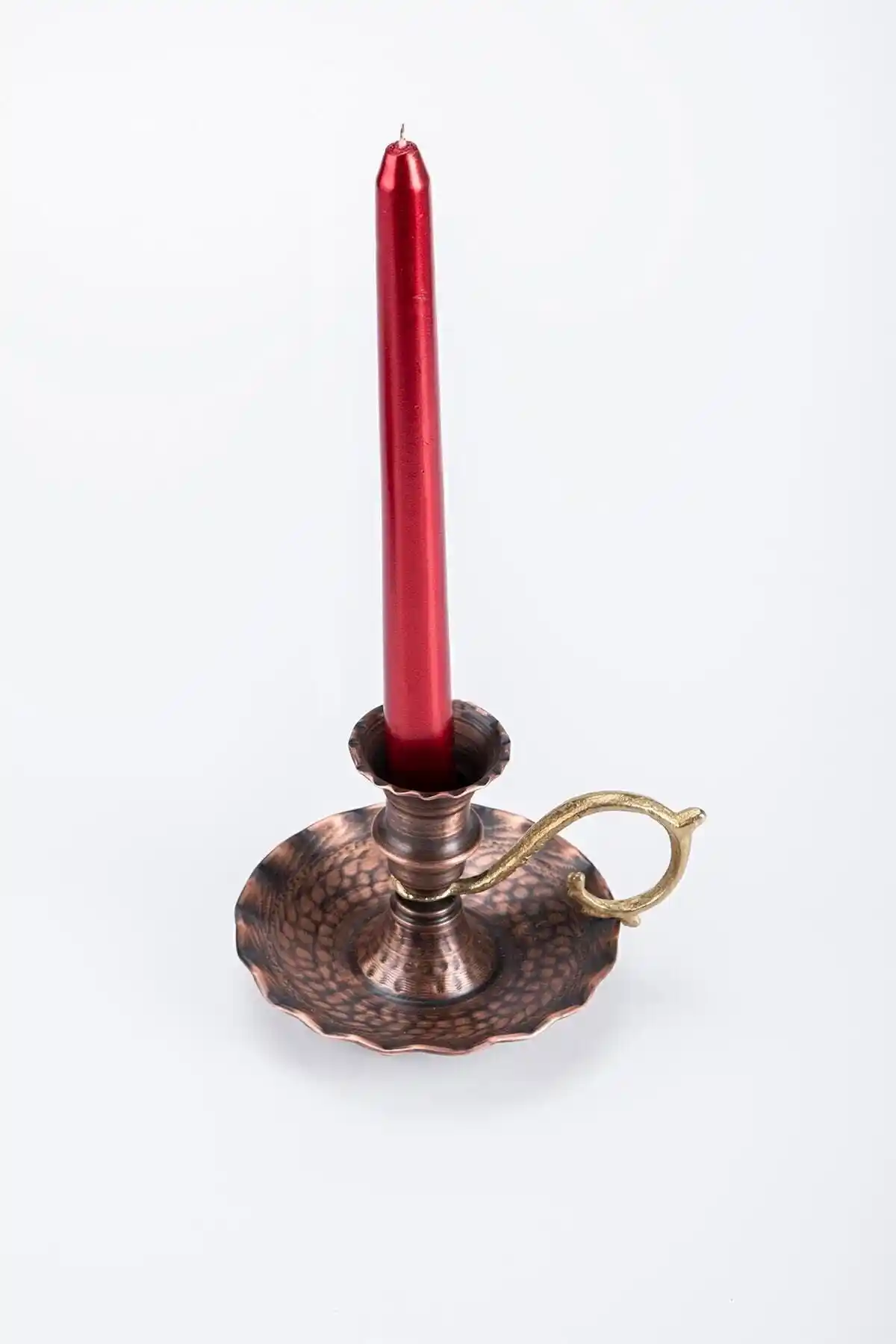 Gaziantep El İşçiliği Bakır Mumlukleri Geleneksel Tasarım ve Dekorasyon İçin