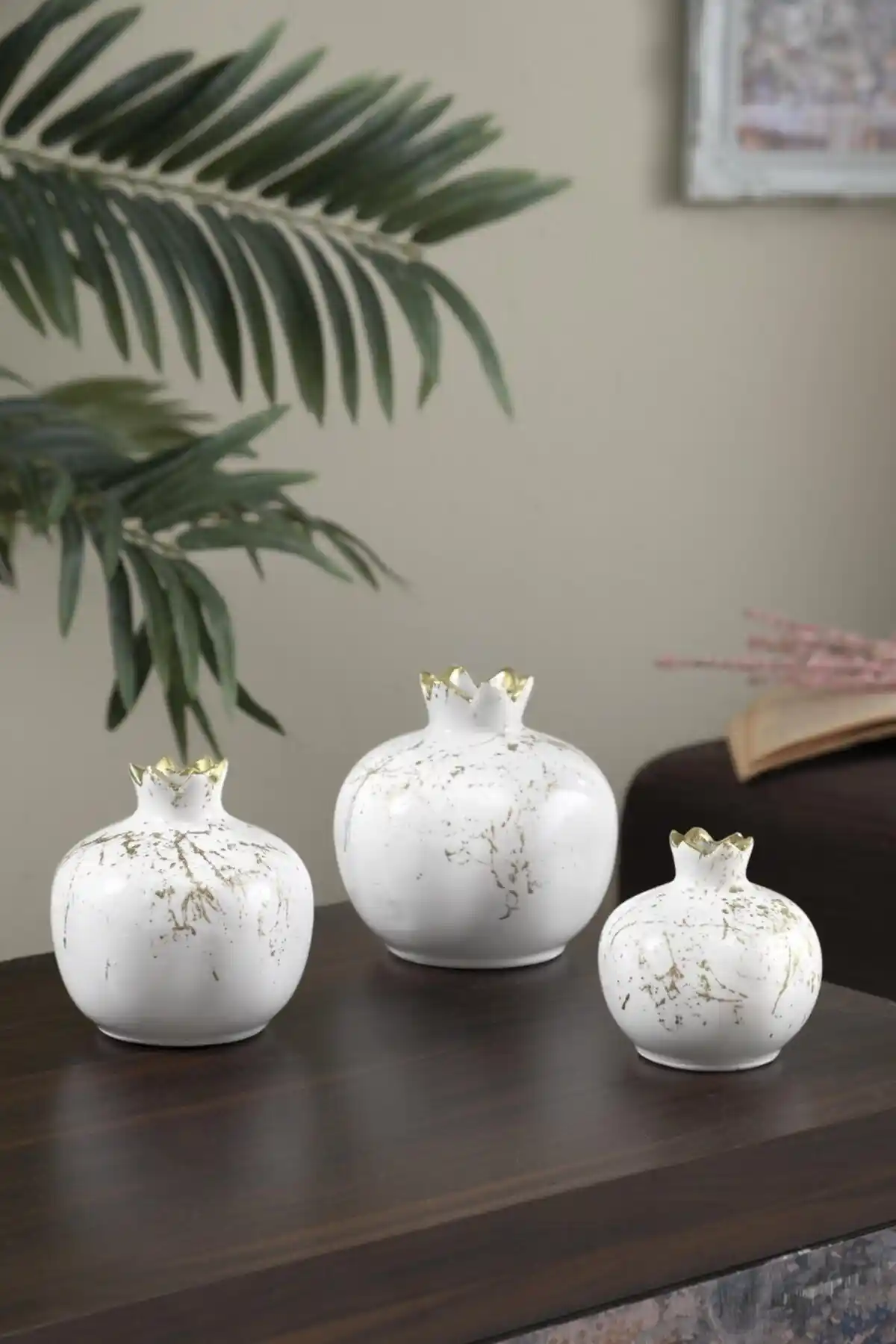 Genel Markalar Dekoratif 3'lü Seramik Biblo Seti Modern ve Renkli Tasarım