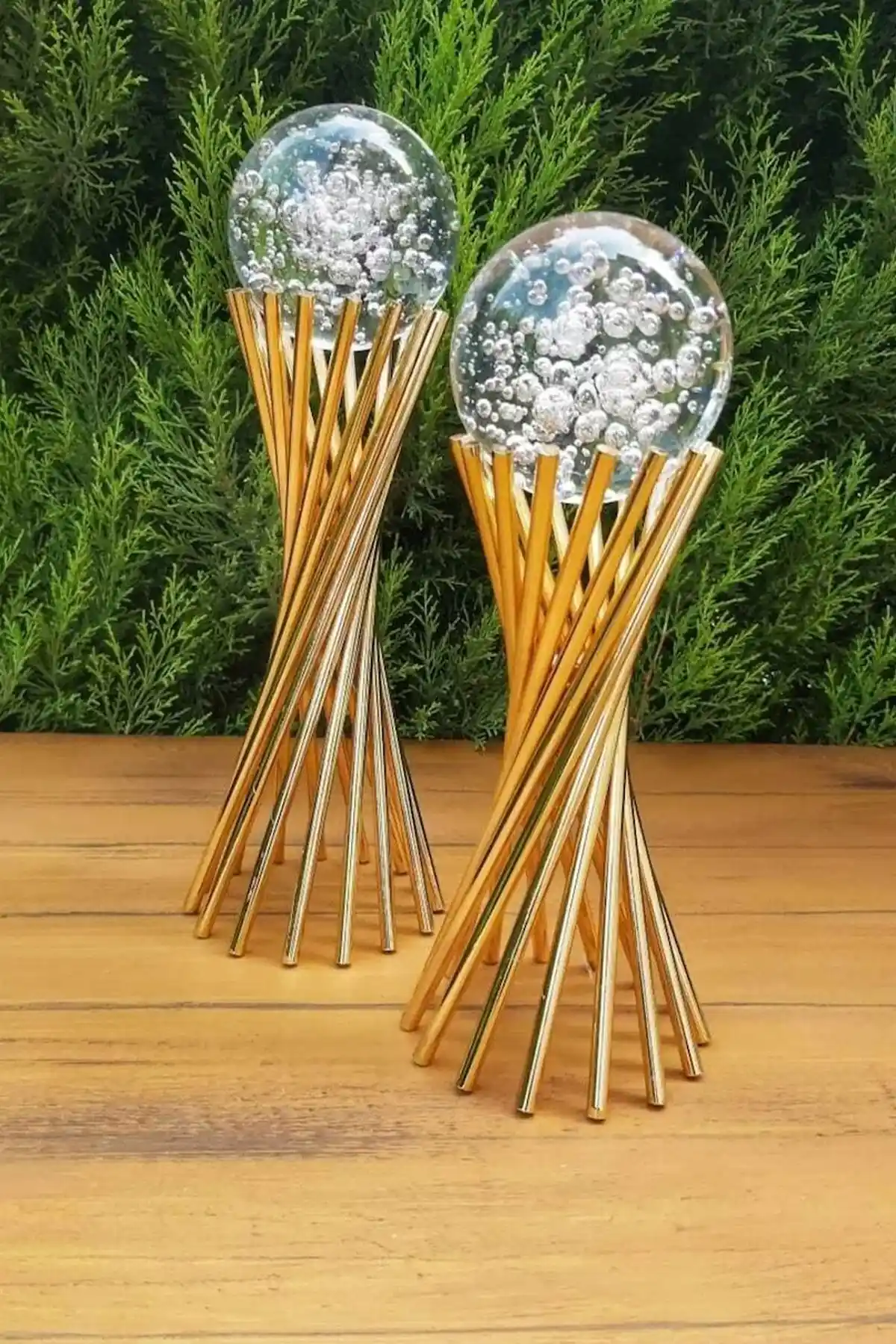 GİLLİ STORE Dekoratif Metal ve Cam Küreler Modern İç Mekanlar İçin Şık Aksesuarlar