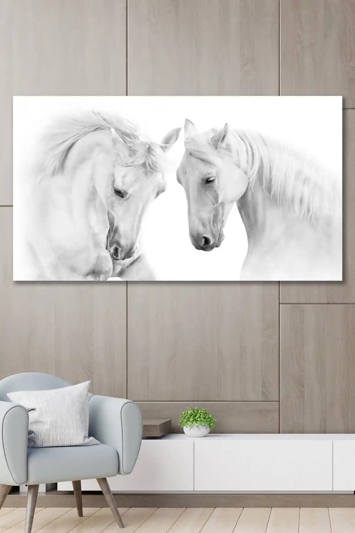 Hediyeler Kapında 70x100 Asil Atlar Duvar Kanvas Tablo Modern Dekorasyon İçin