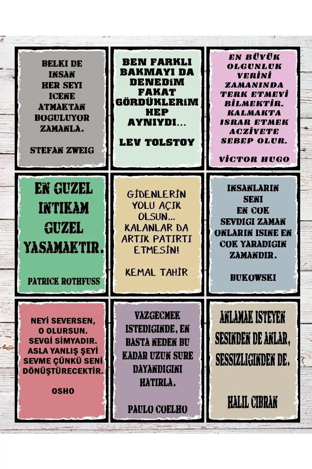 Hediyeniburadabul 9 Parça Karışık Yazılı Dekoratif Seti Modern ve Klasik Tarzda