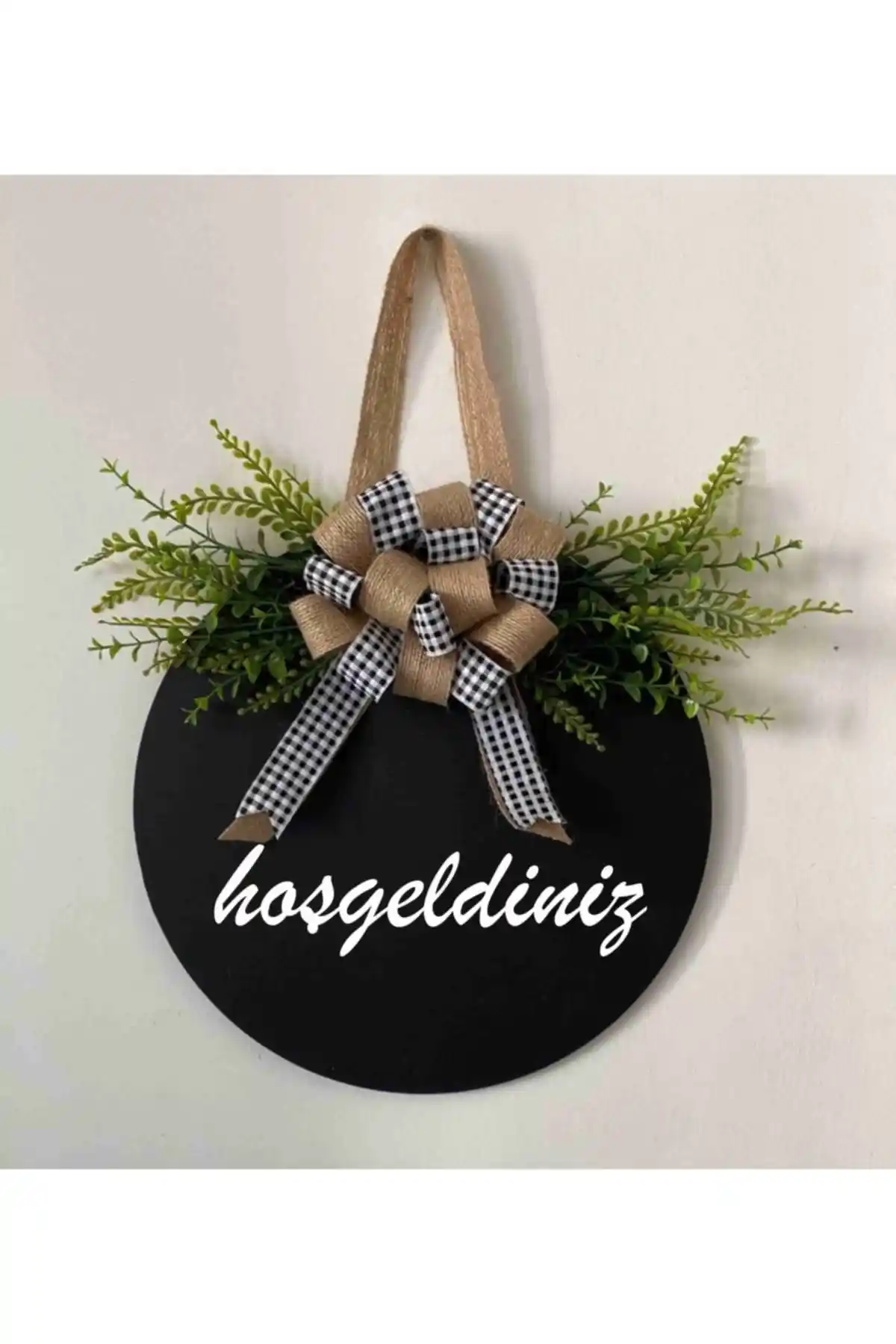 HOBİ55 Siyah Kapı Süsü Hoşgeldin Modern ve Şık Tasarım 30x30 cm