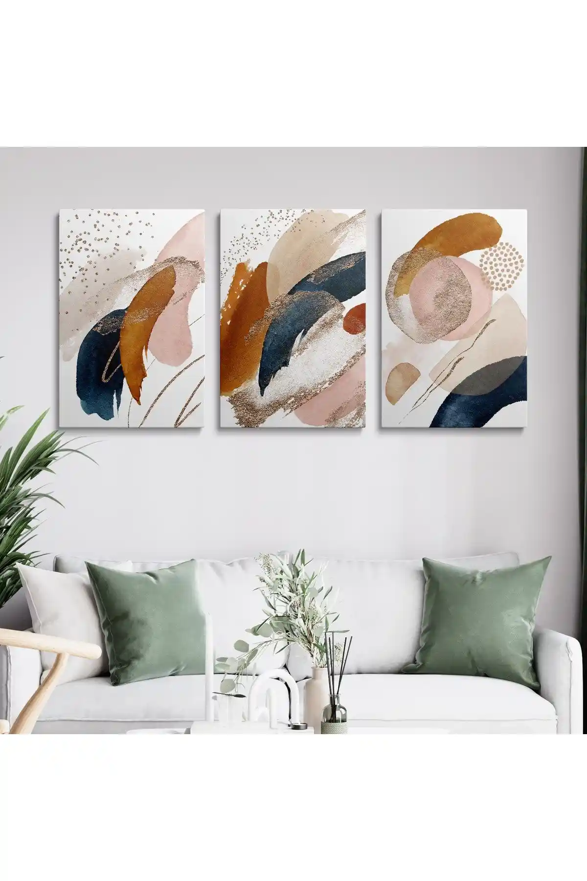 HOMEPACK 3'lü Kanvas Duvar Tablosu Seti Modern ve Şık İç Mekan Dekorasyonu İçin