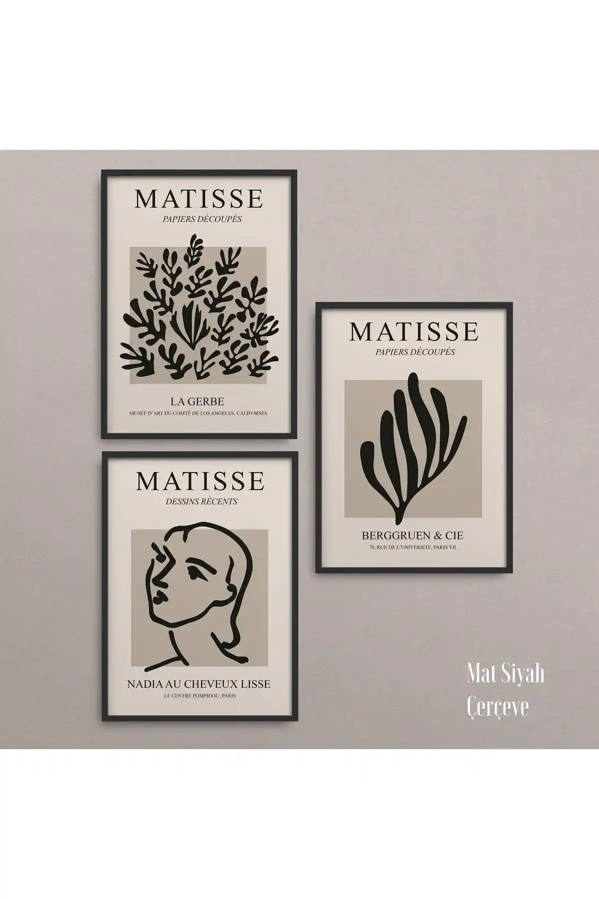 HOMEPACK Siyah Lamine Çerçeve Seti 3'lü Modern ve Şık İç Mekan Dekorasyonu Çözümü