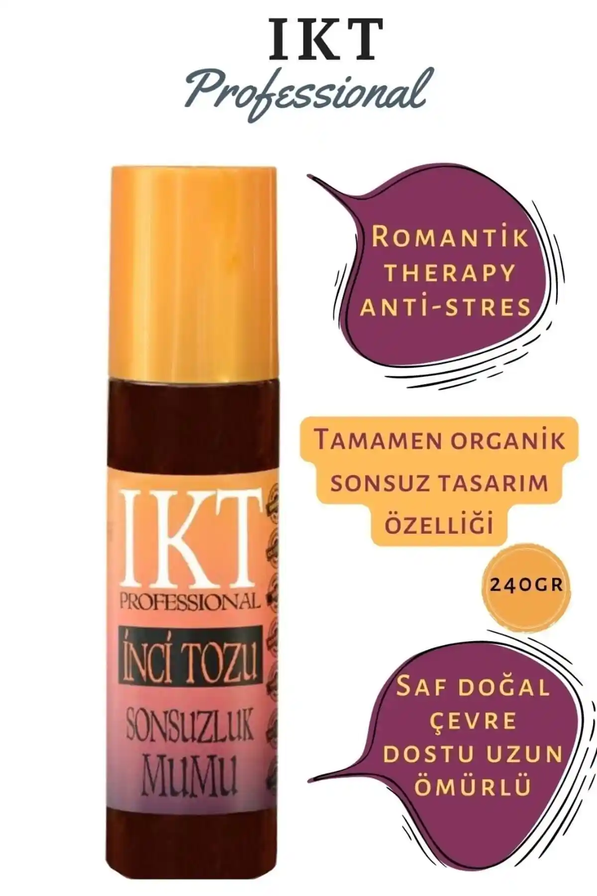 İKT Inci Tozu Sonsuzluk Mumları 240g Şık ve Uzun Süreli Dekoratif Mum