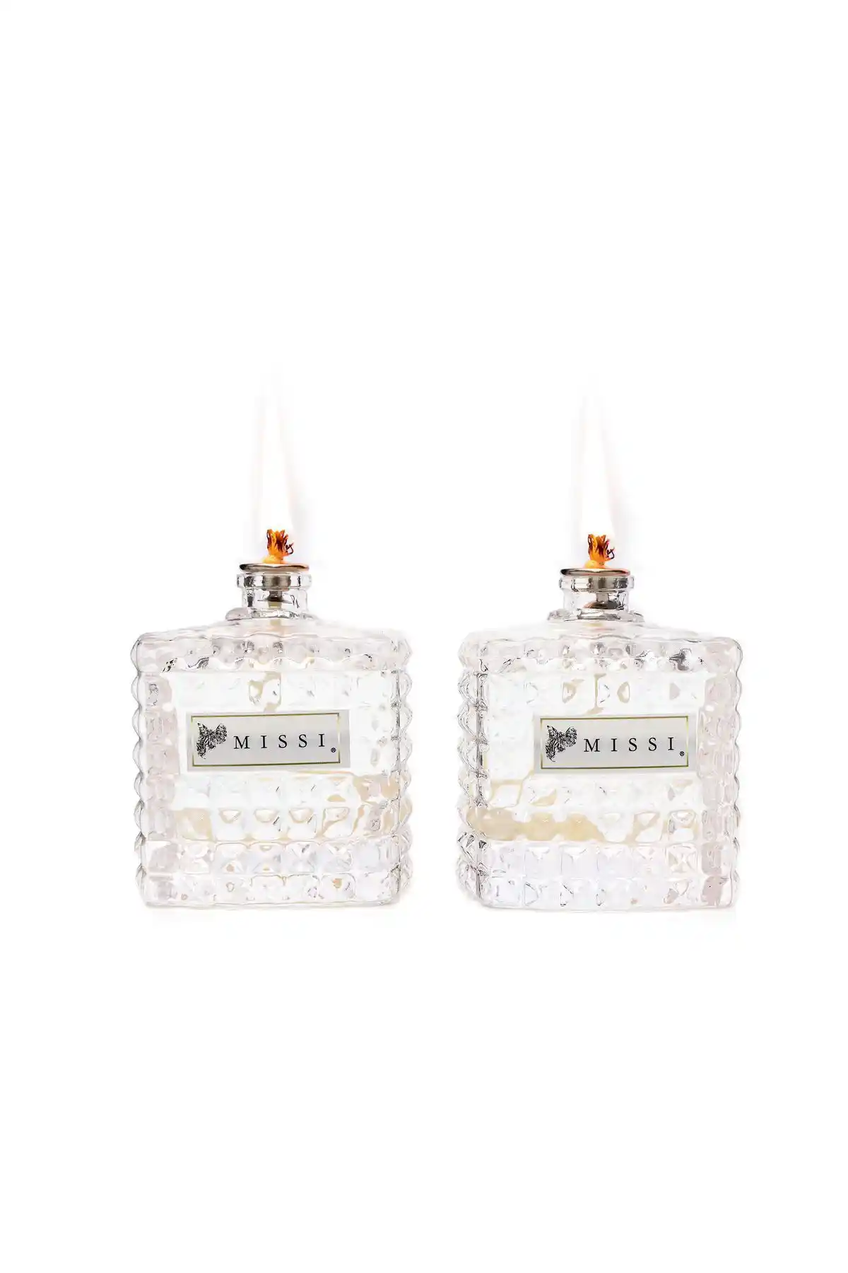 Missi 2’li Black Vanilya Kokulu Kare Kristal Cam Şişe Kandil Seti ile Şıklık ve Aromanın Buluşması