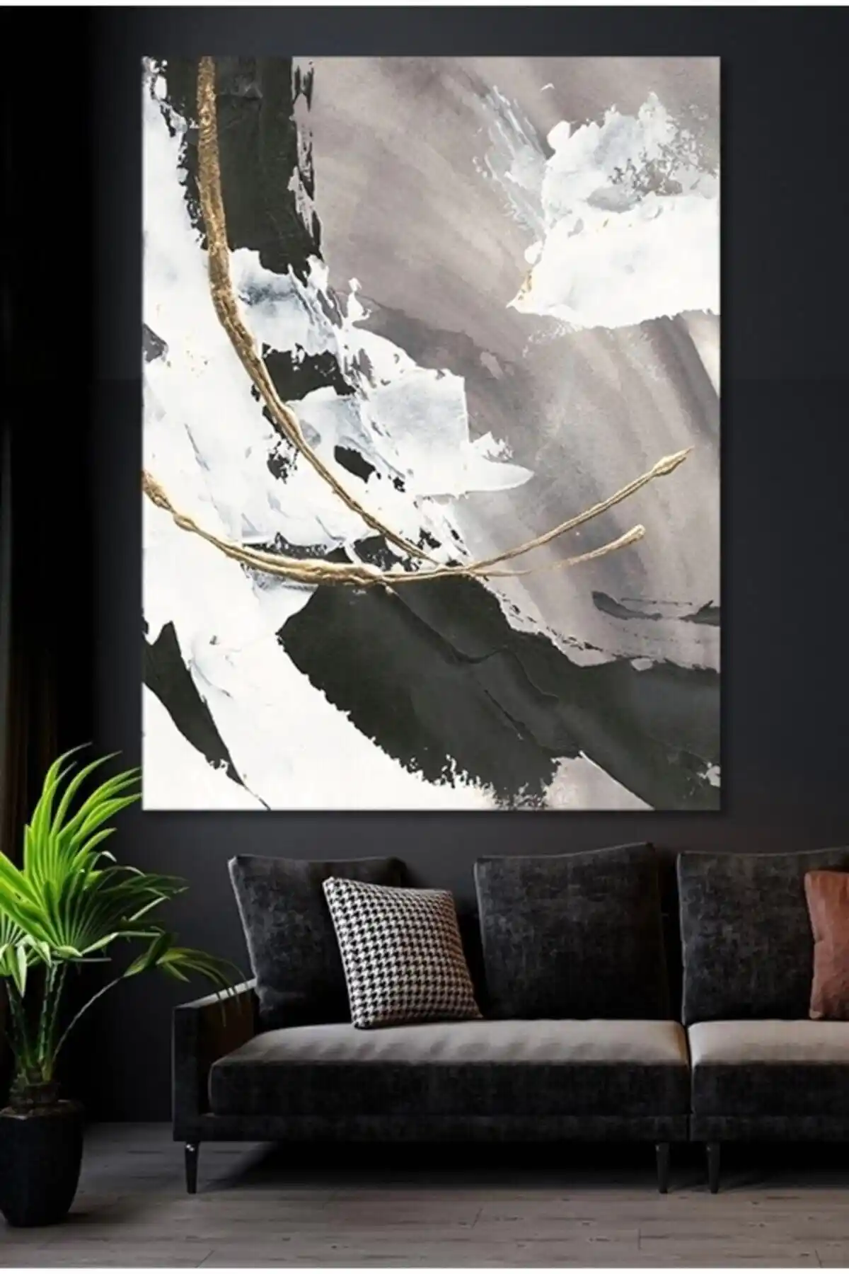 Modern soyut kanvas tablo 50x70 cm şık ve dayanıklı dekoratif duvar sanatı