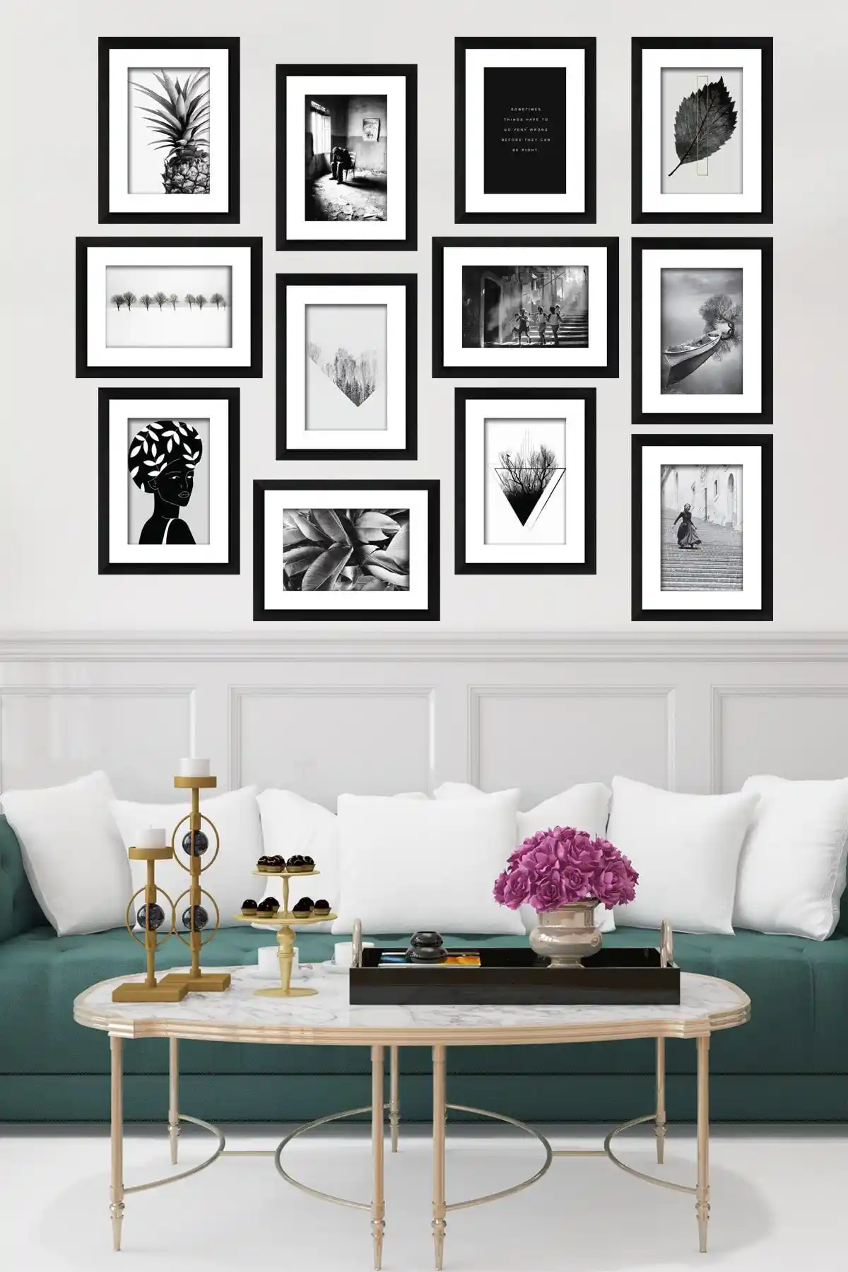 Modern Tarzda 12 Parçalı MDF Tablo ile Şık ve Fonksiyonel Duvar Dekoru