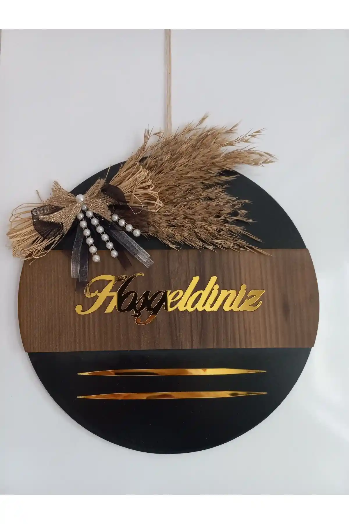 Modern ve Şık Hein Hoşgeldiniz Yazılı Aynalı Pleksi Ahşap Kapı Süsü Özellikleri ve Kullanımı