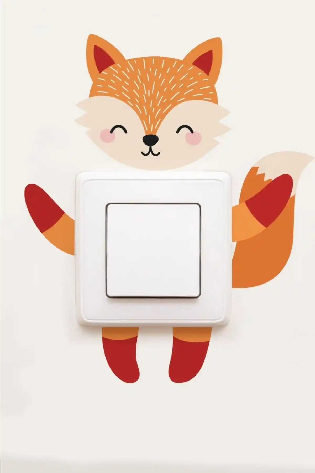 Mutlu Tilki Çocuk Odası Stickerı Renkli ve Eğlenceli Duvar Dekoru Kolay Uygulama