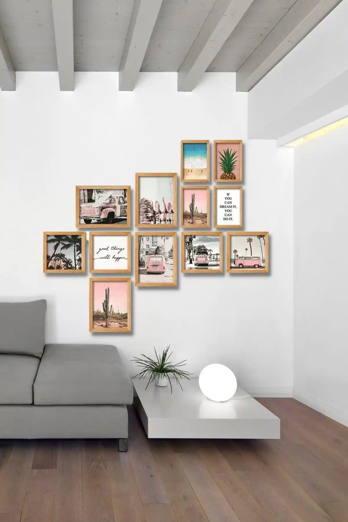 NT Handmade 12 Parça Ahşap Tablo Seti Modern ve Şık Duvar Dekoru Seçeneği