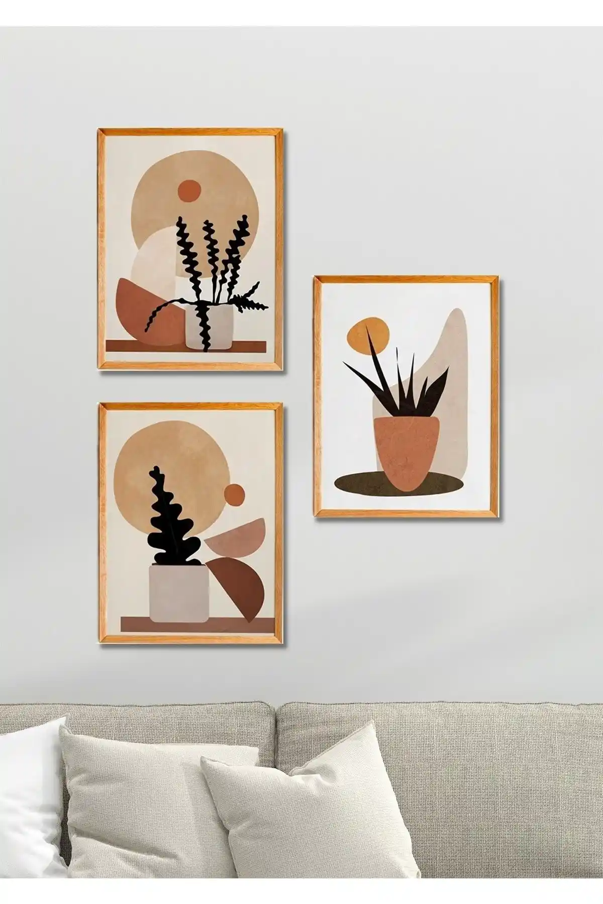 NT Handmade Üç Parçalı Ahşap Retro Duvar Dekoru Modern Evler İçin