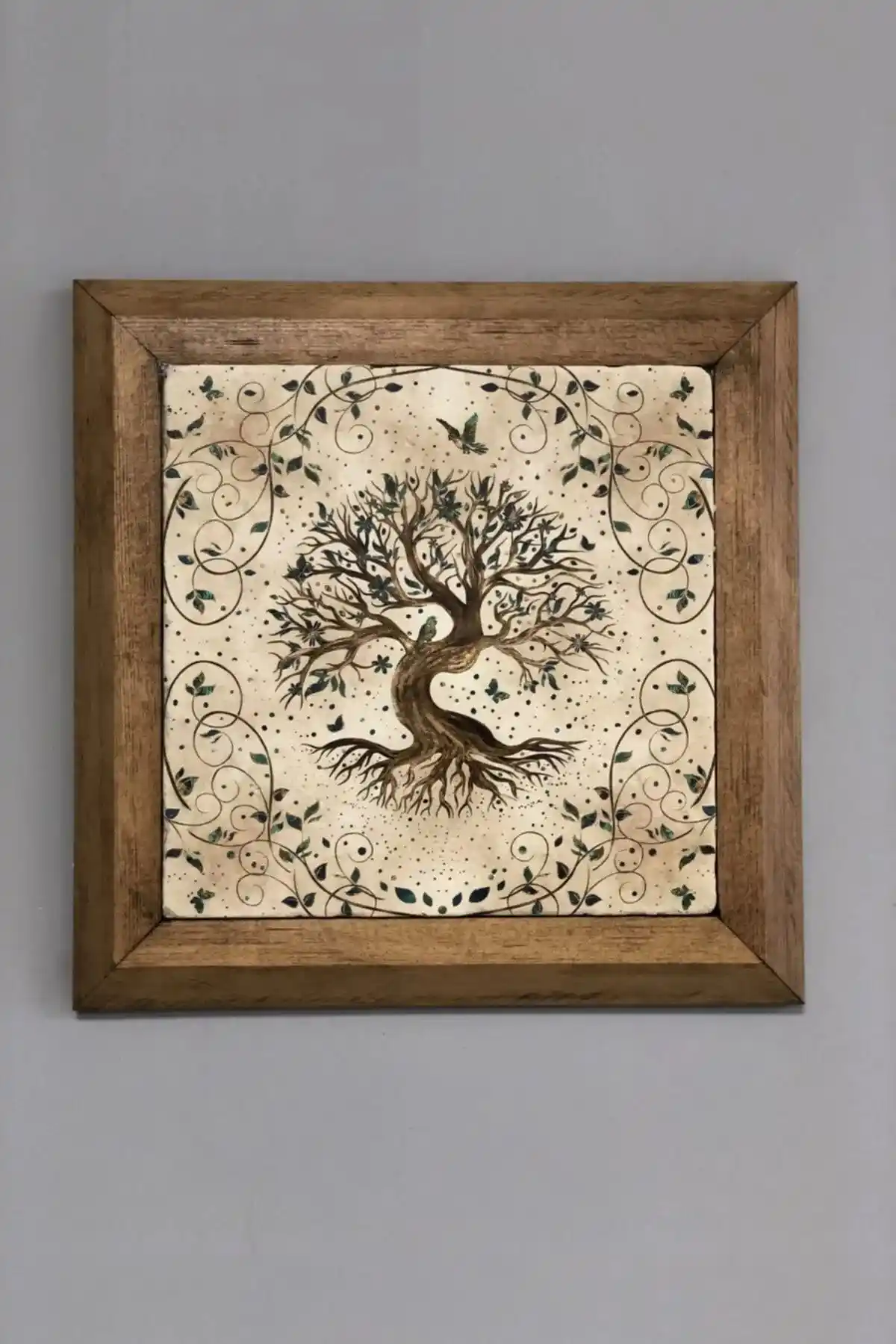 Oscar Stone Decor Hayat Ağacı Masif Çerçeveli Tablo Doğal ve Estetik Dekorasyon Seçeneği