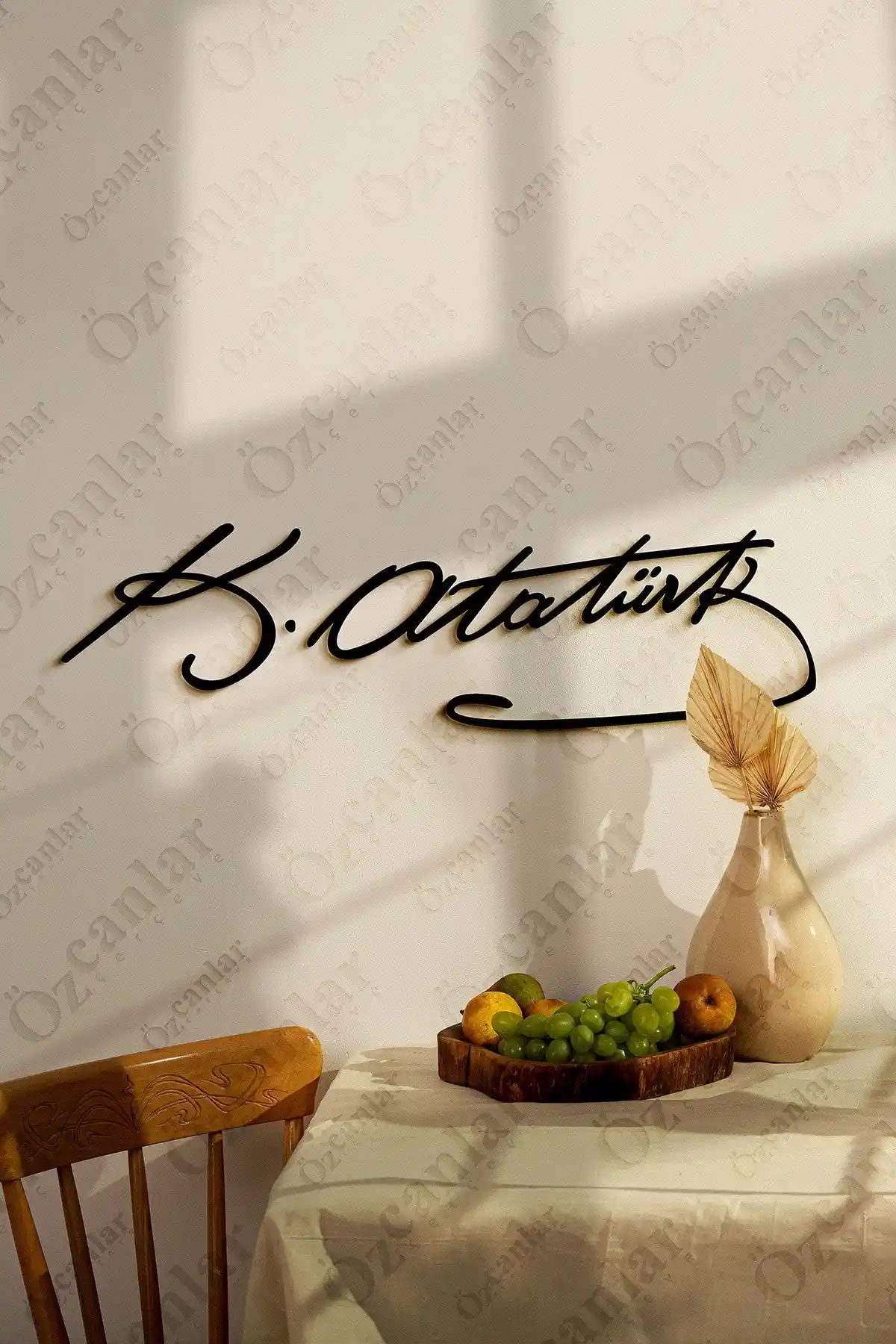 Özcanlar M. Kemal Atatürk İmzası MDF Tablo Modern ve Sağlıklı Dekorasyon Seçeneği