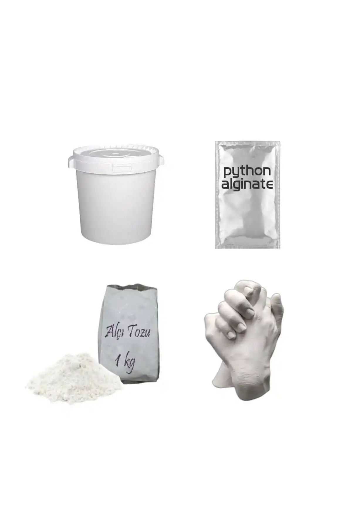 Parti Furyası Rigips Hızlı Donan Alçı 1 Kg 453 gr El Kalıbı Kiti ile El Yapımı Dekoratif Objeler