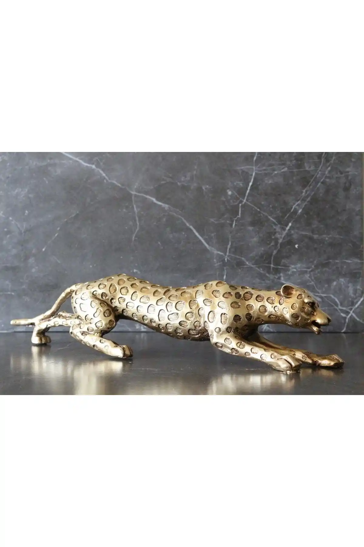 PoyaMum Altın Leopar Biblo 45 cm ile Modern ve Şık Dekorasyon Çözümleri