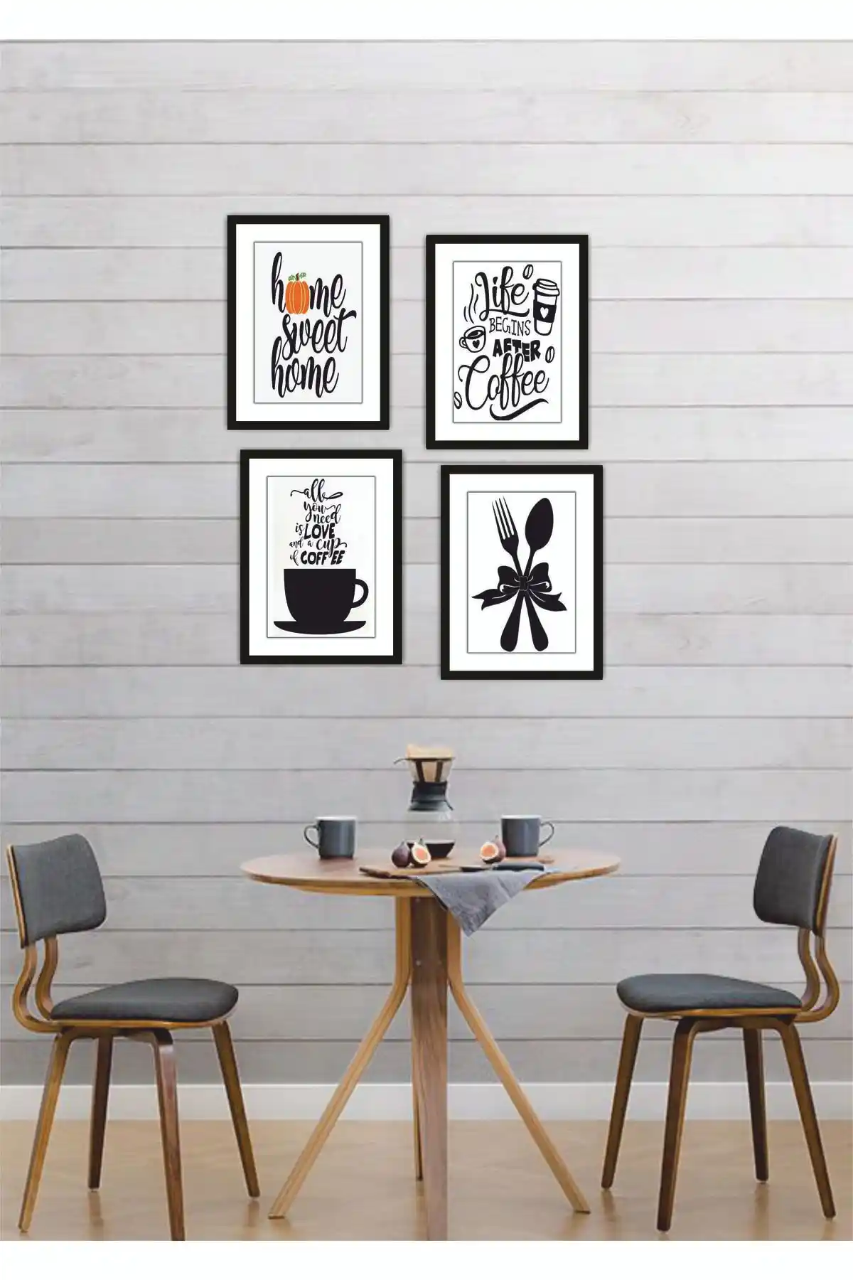 S&S Vip 4 Parça Modern Ahşap Tablo Seti Ev Dekorasyonu için Şık ve Minimalist Seçenekler