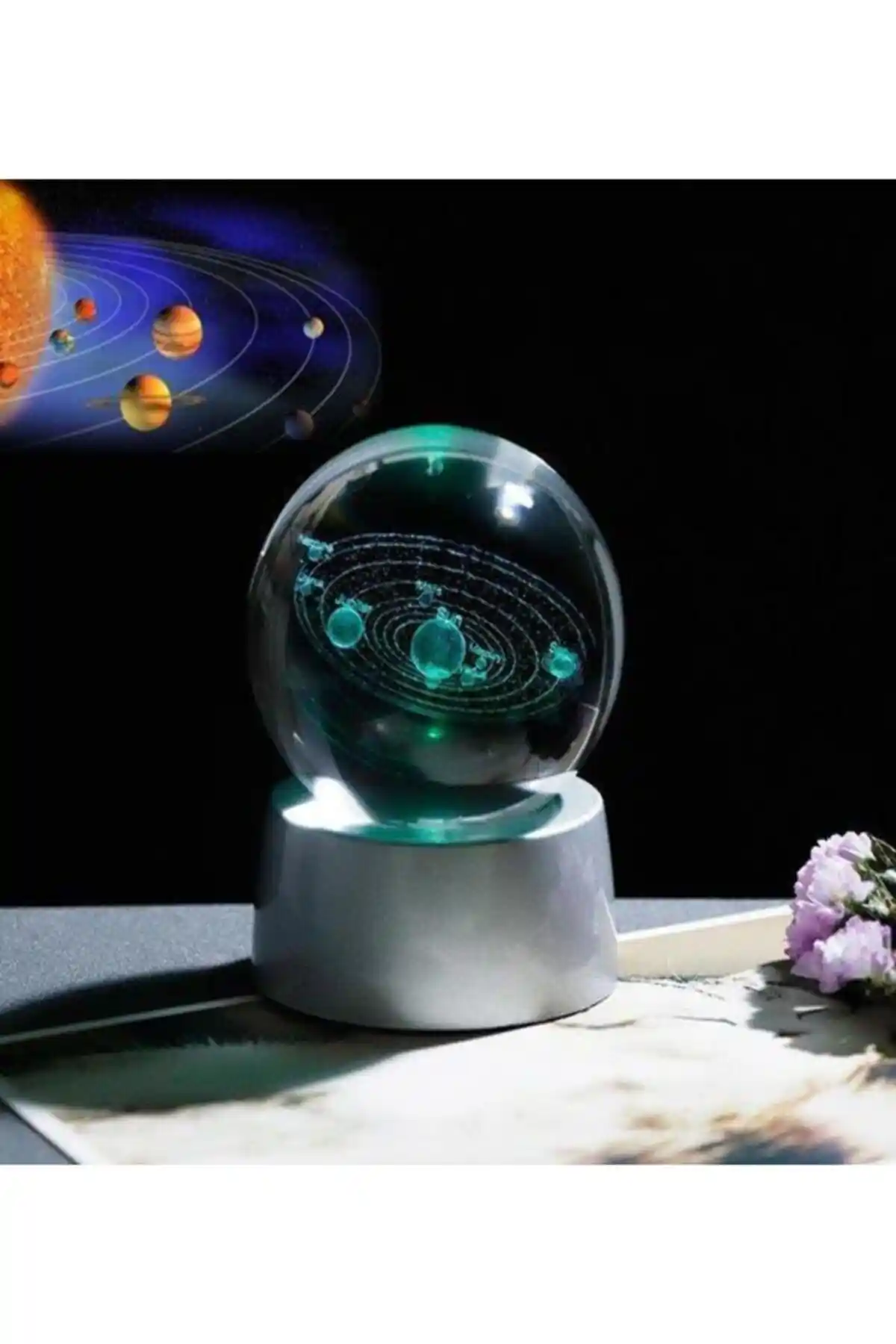 Samanyolu Güneş Sistemi Işıklı Cam Küre: Modern Dekorasyon ve Atmosfer Yaratıcı Tasarım