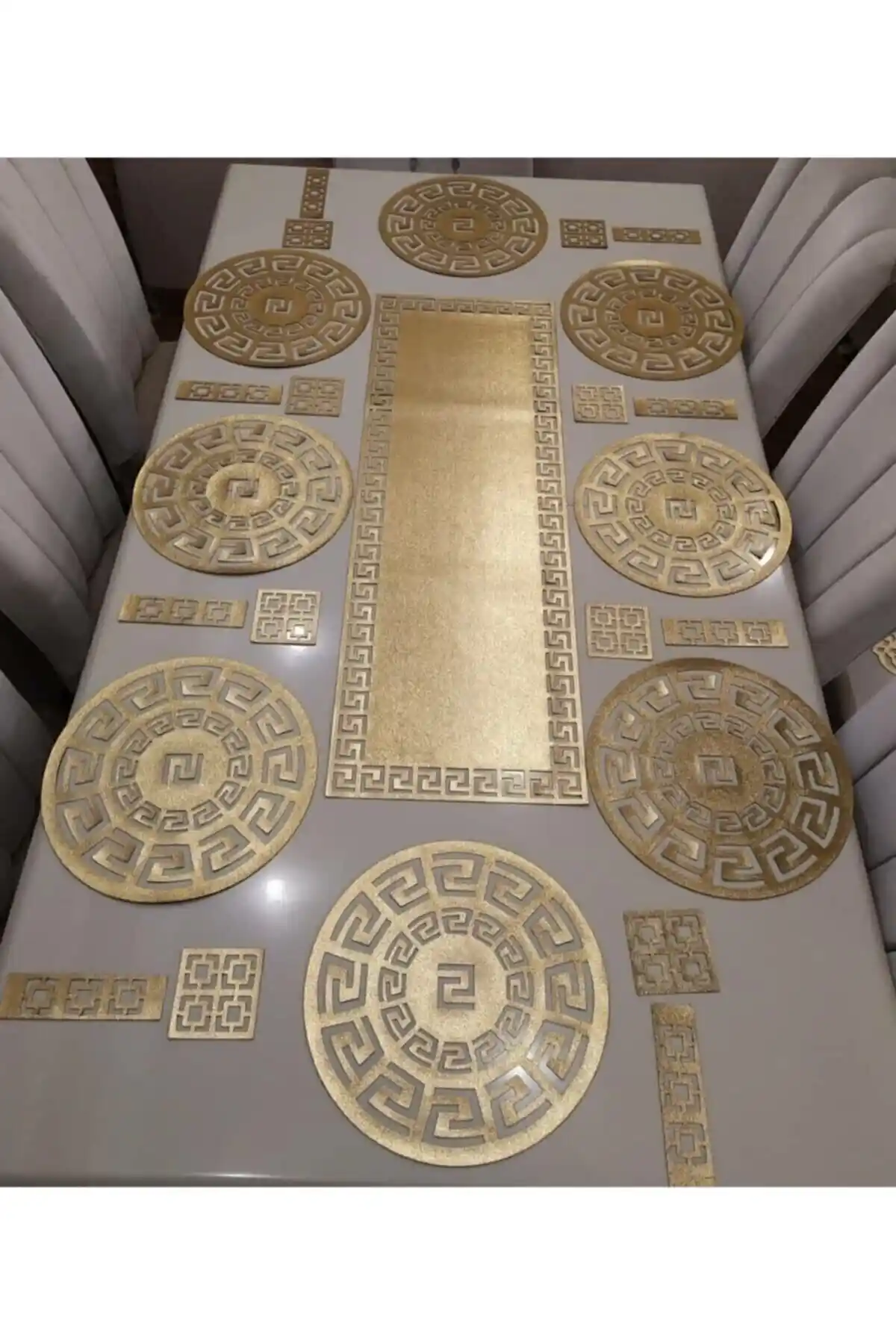 Sehara Tasarım Gold Detaylı 25 Parçalık Yemek Sunum Takımı Özel Davetler İçin