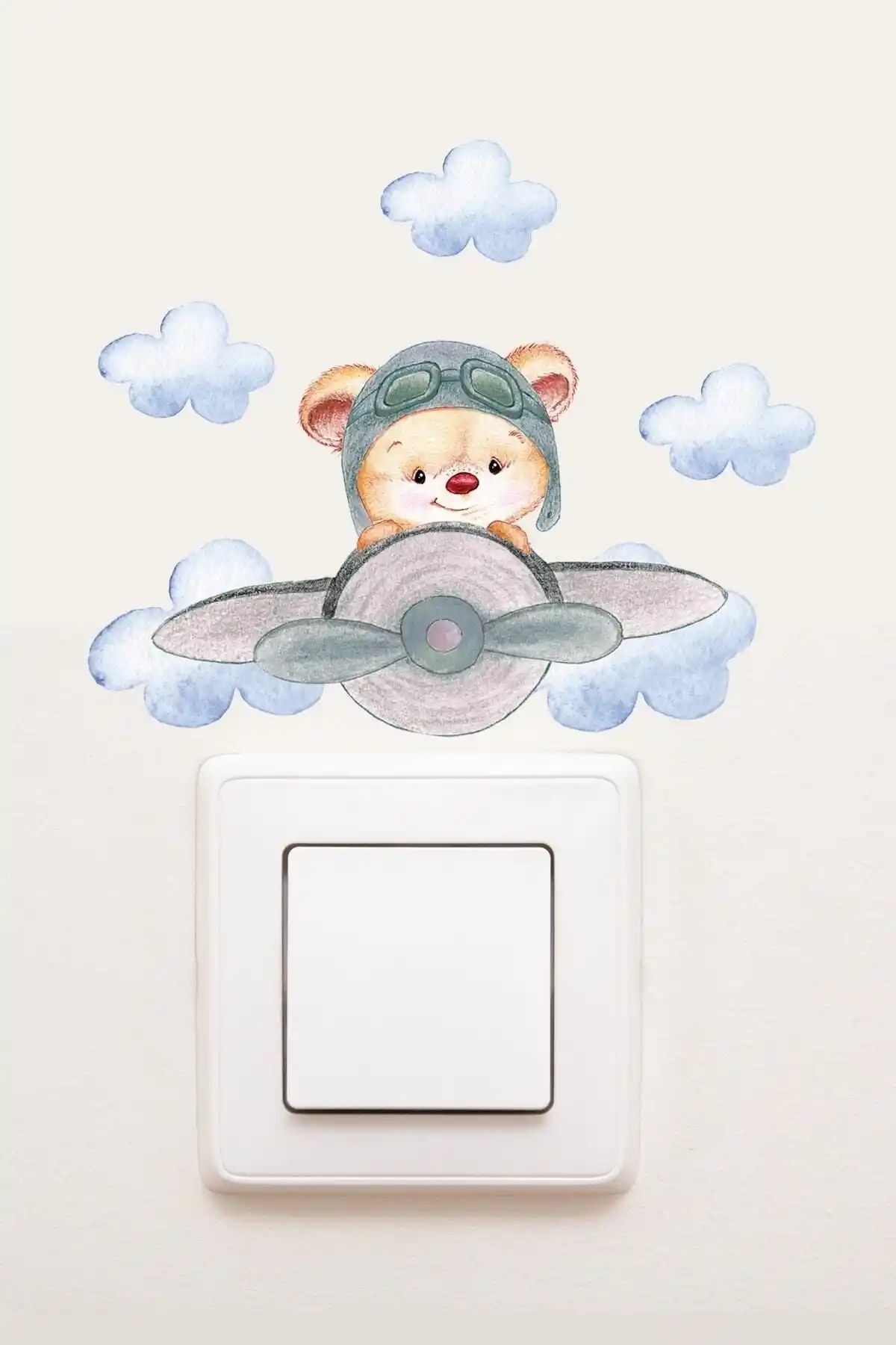 Sim Tasarım Çocuk Odası Dekoratif Priz Sticker Seti Renkli ve Kolay Uygulanabilir