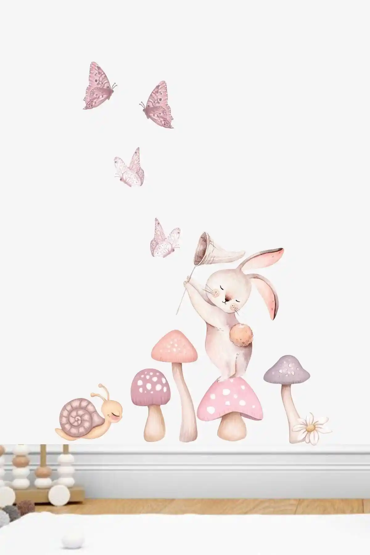 Sim Tasarım Yıldız Avcısı Tavşan Duvar Sticker Çocuk Odası Dekorasyonu İçin Uygun