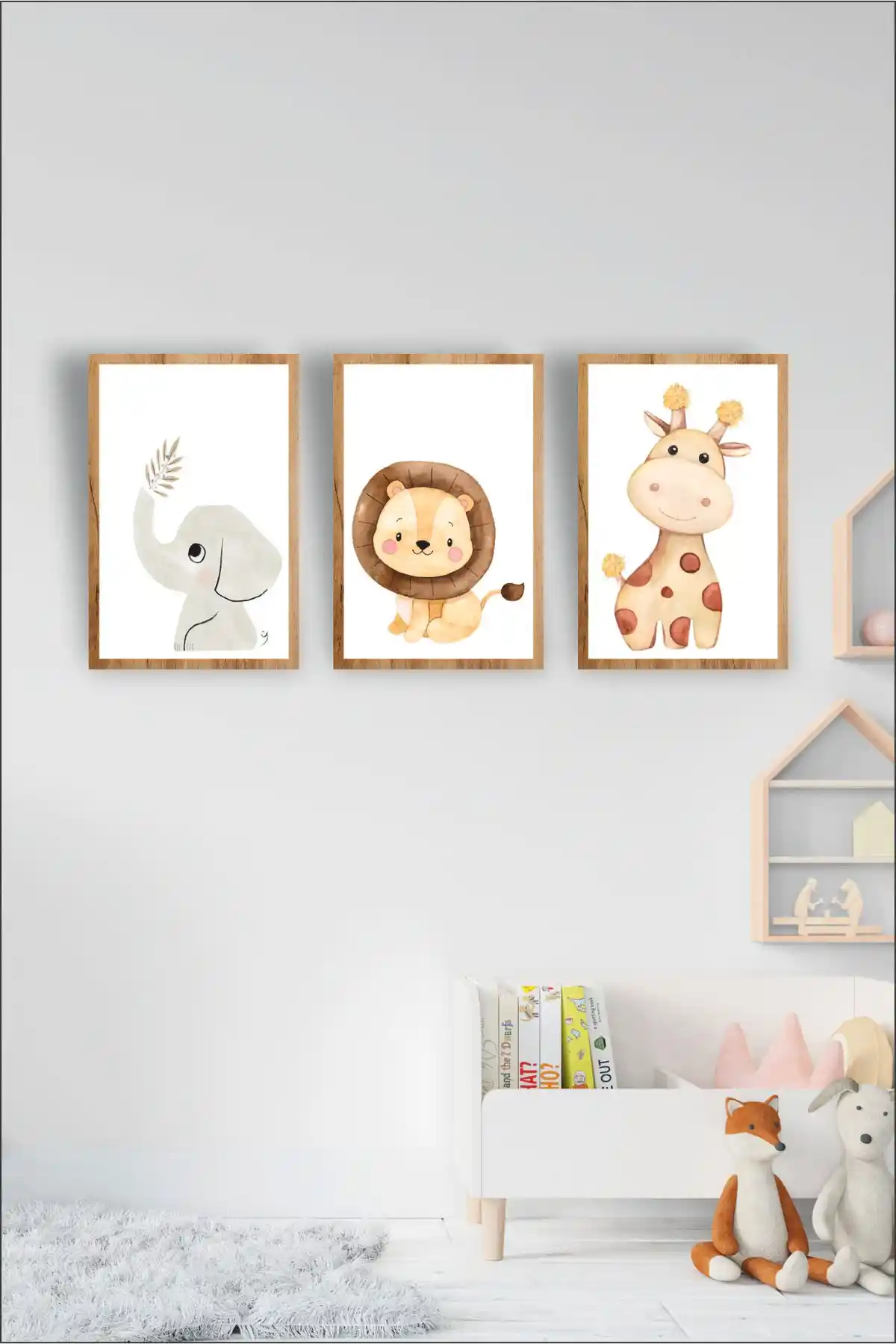 Teknograf Çocuk Odası Safari Dekoratif Retro MDF Tablo Modern ve Sıcak Atmosfer Yaratır