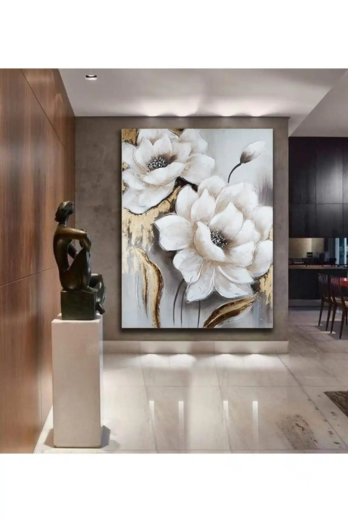 TRADE AYS Modern Tasarım Çiçek Kanvas Gülen Tablo Farklı Boyut Seçenekleriyle