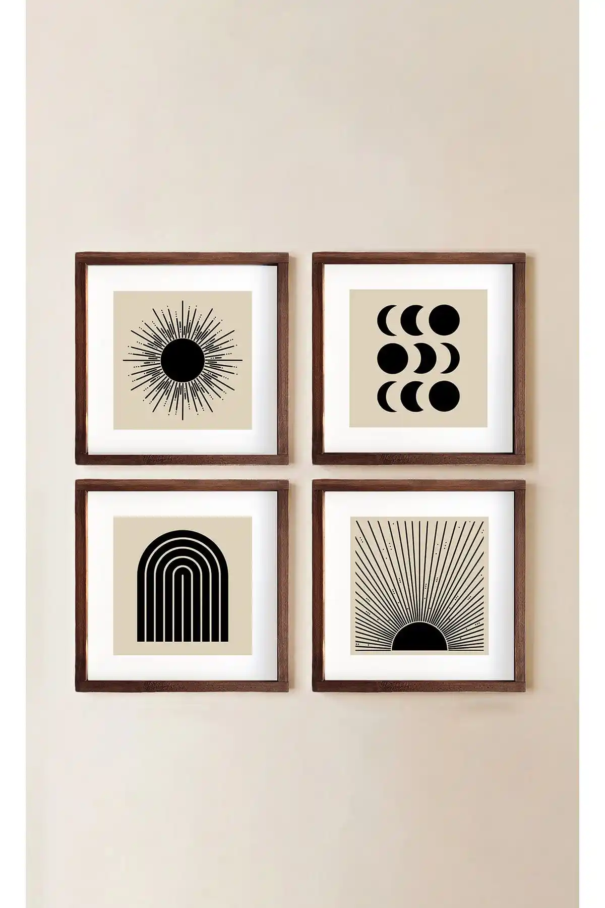 Varje Orta Yüzyıl Güneş ve Ay Evreleri Sanatı Modern Dekorasyon İçin Şık Bir Seçenek