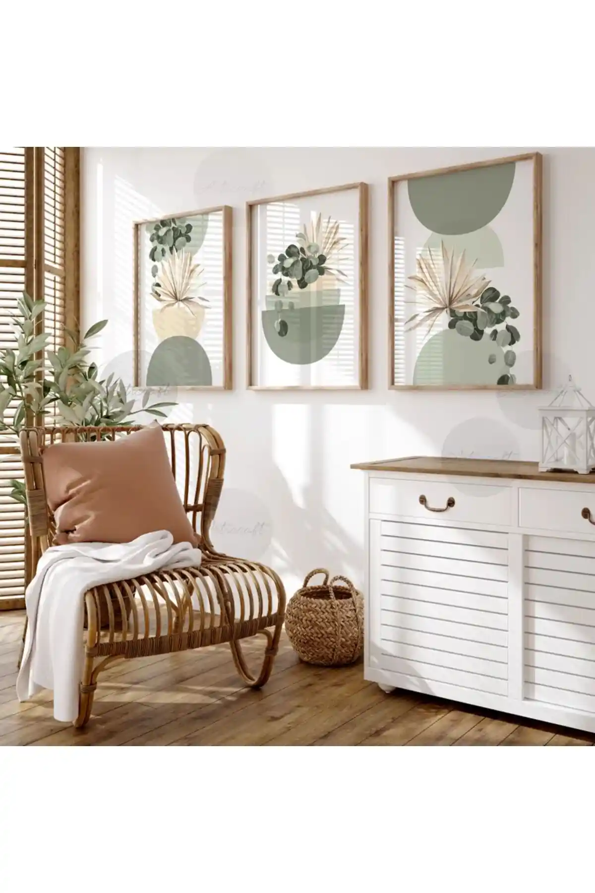 Woodhomeworks Ahşap 3'lü Dekoratif Tablo Modern ve Estetik İç Mekan Dekoru İçin