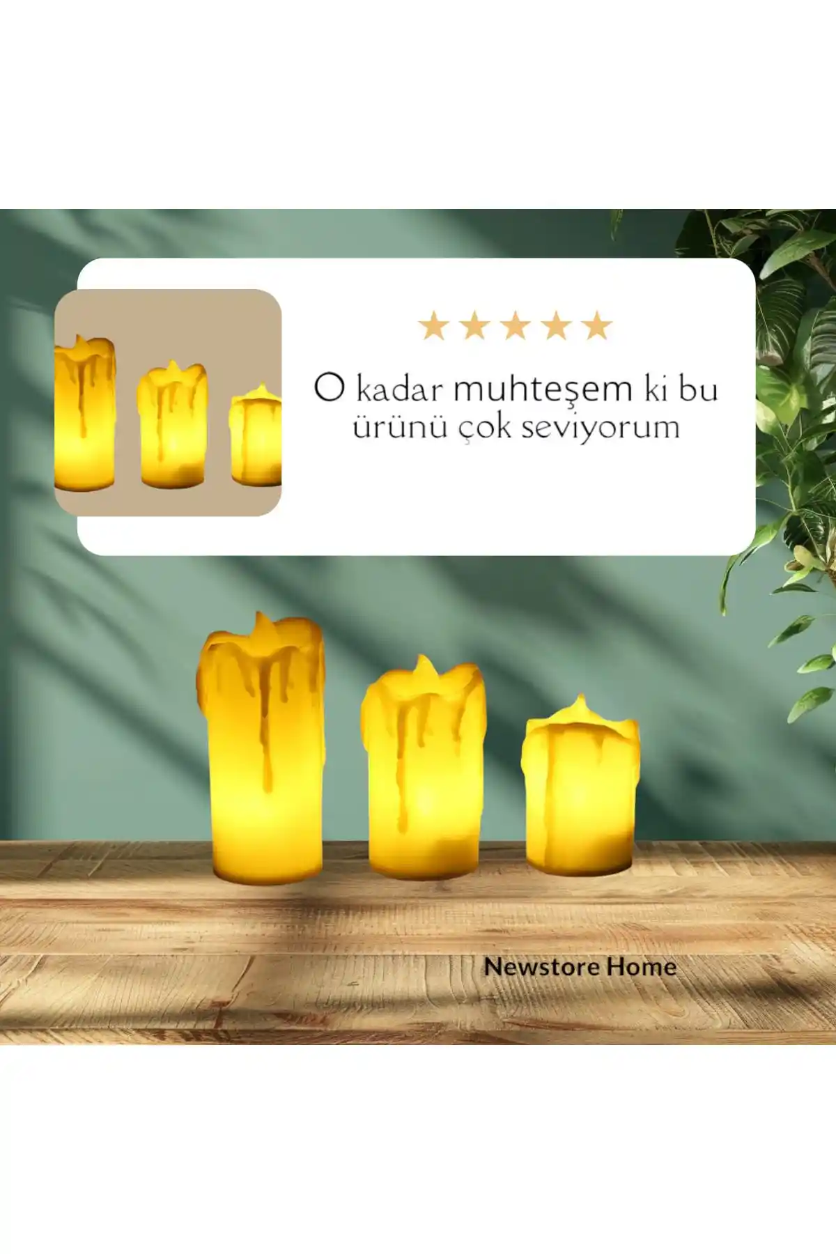 Yeni Nesil Dekoratif Aydınlatma: NEWSTORE HOME 3'lü Beyaz LED Mumlar ve Özellikleri